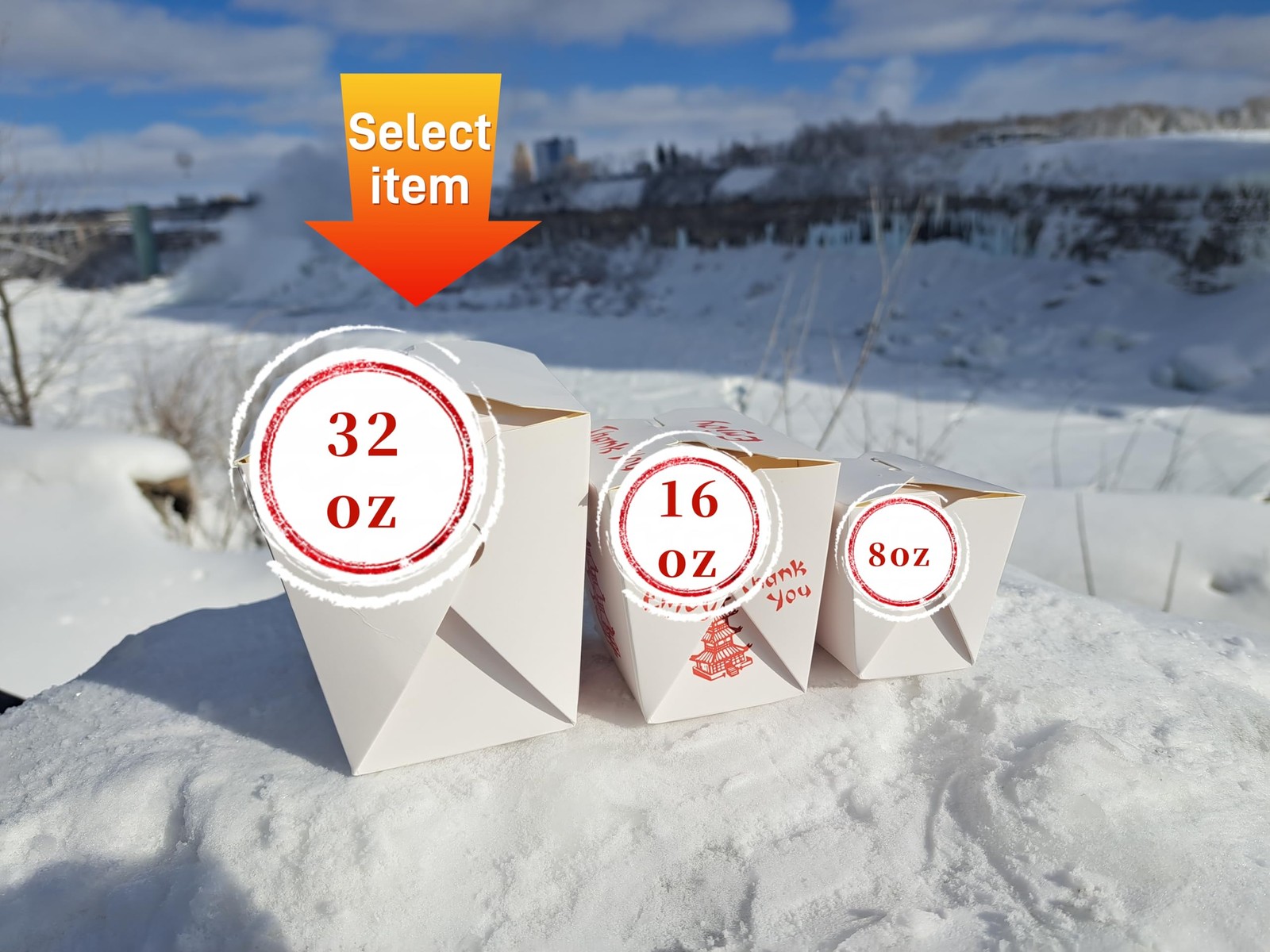 50 PCS Chinese White Take Out Paper Box 32 oz Collapsible Noodle Container
