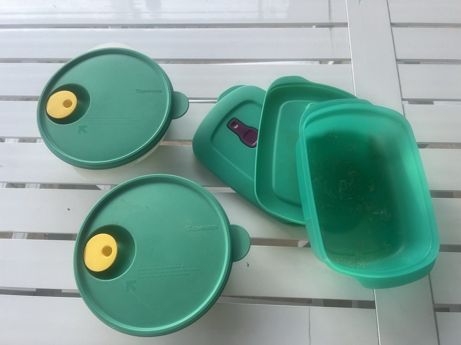 Vintage Tupperware Storage Containers W/venting lids “used”