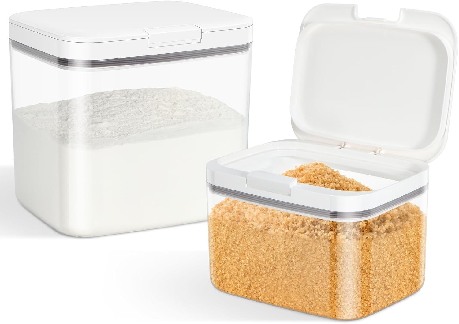 Flour Sugar Storage Containers 2Pack 2.9 Qt 4.75 Qt Food Storage Container W/