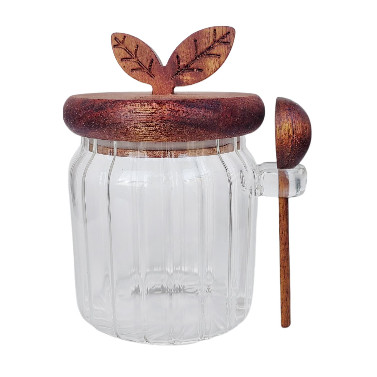 BUITLU Sugar Bowl with Lid and Spoon,17 oz Container for 17oz, Clear