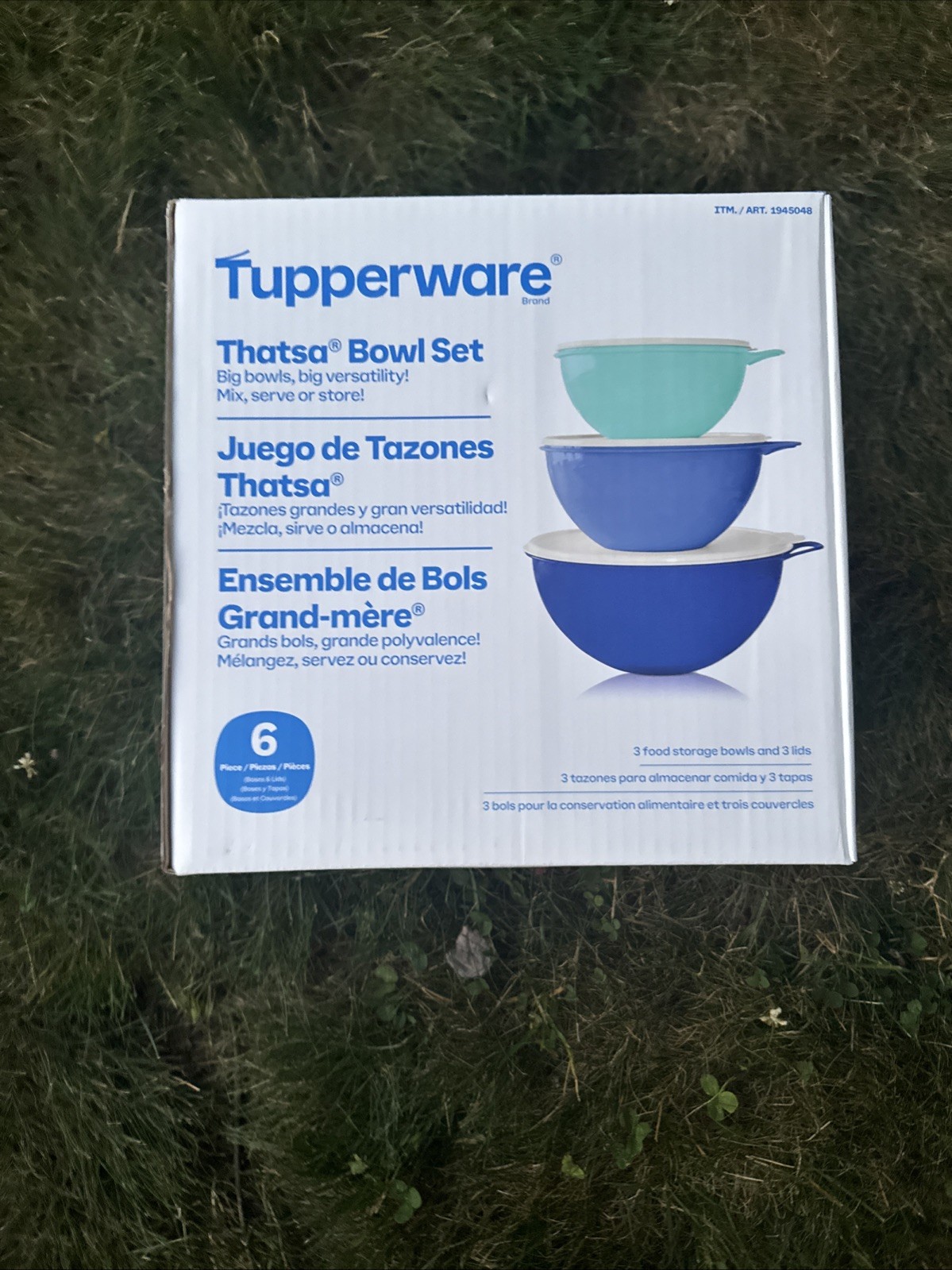 Tupperware Thatsa Bowl Set 3Pc Blues Leak Proof Nestable Dishwasher Safe Nestabl
