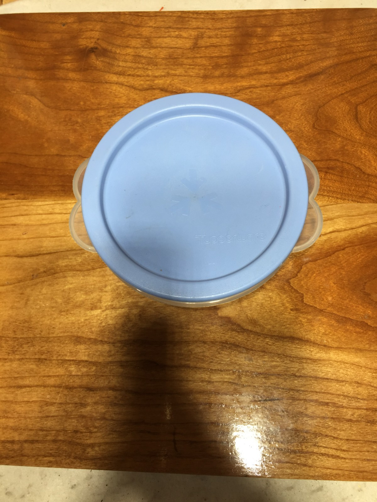 Tupperware Food Storage Container 2514A-3 Clear Bowl With Blue Lid 16 oz