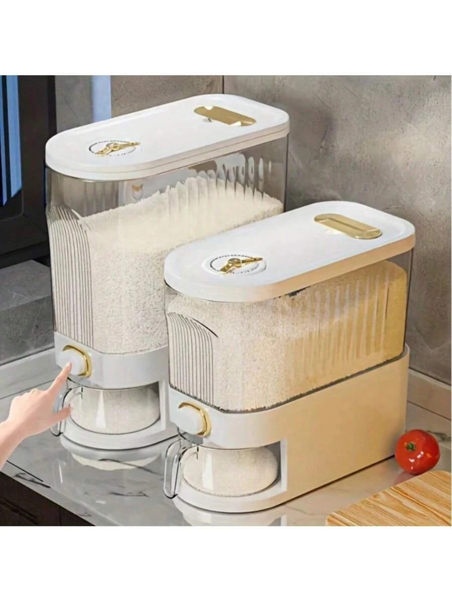 Mibote Large Capacity Rotating Rice Dispenser Divider Waterproof Moisture-Proof