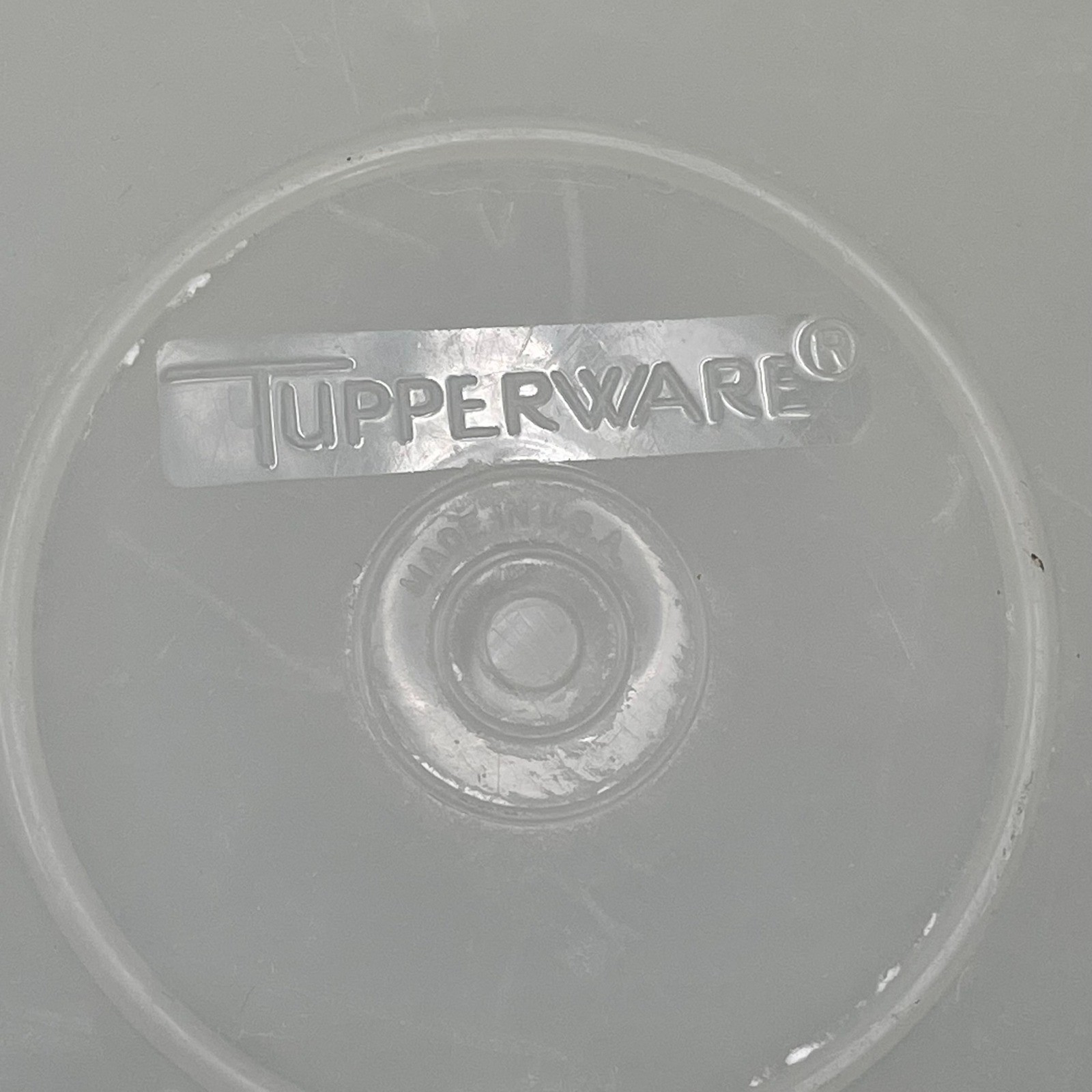 Vintage Tupperware Sheer White Round Storage Container with Lid 12.5 Inch 224-11