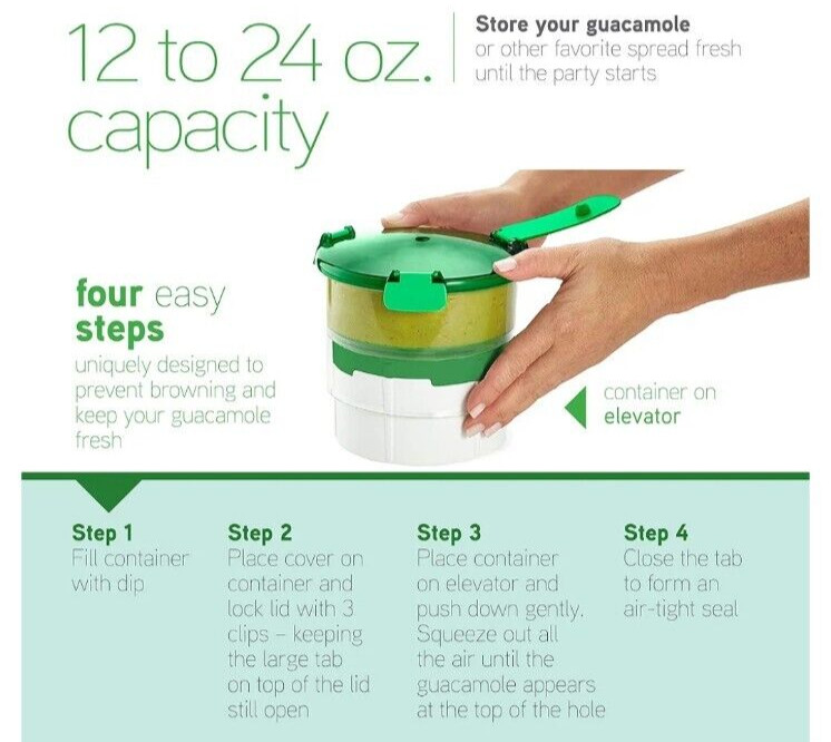Guac-Lock by Casabella Guacamole Container – Storage Container & Serving Dish