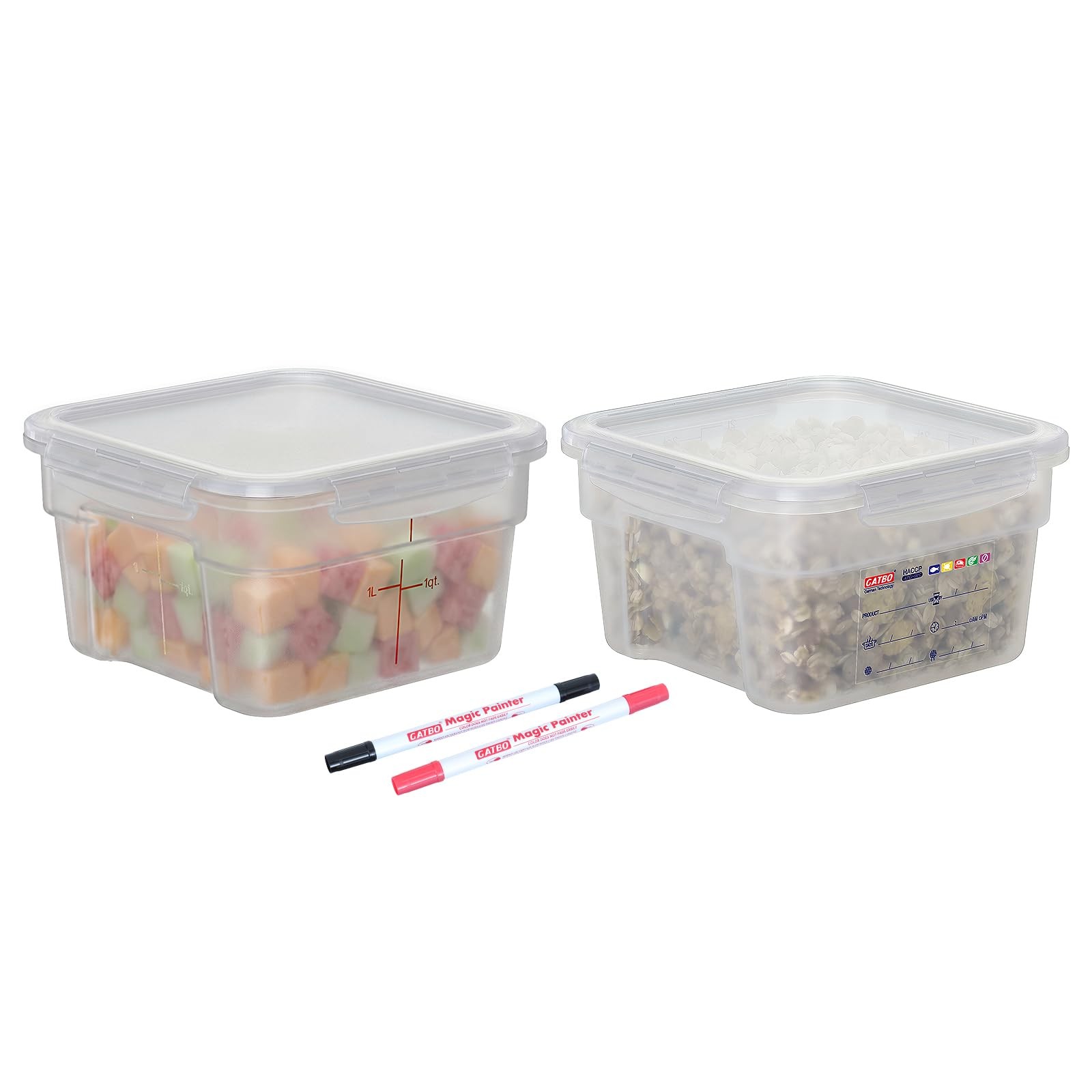 2 Pack 2 QT Commercial Airtight Food Storage Containers, BPA-Free Translucent…