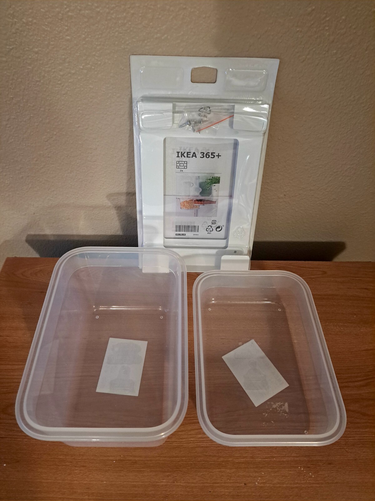 4pc Ikea 365+ Container Holder Pack 2 Under Shelf Storage & 34oz, 68oz Container
