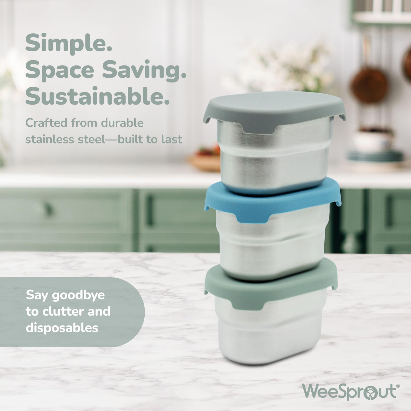 Stainless Steel Dip Containers with Leakproof Silicone Lids – 3 Pack – 2.7 Oz…