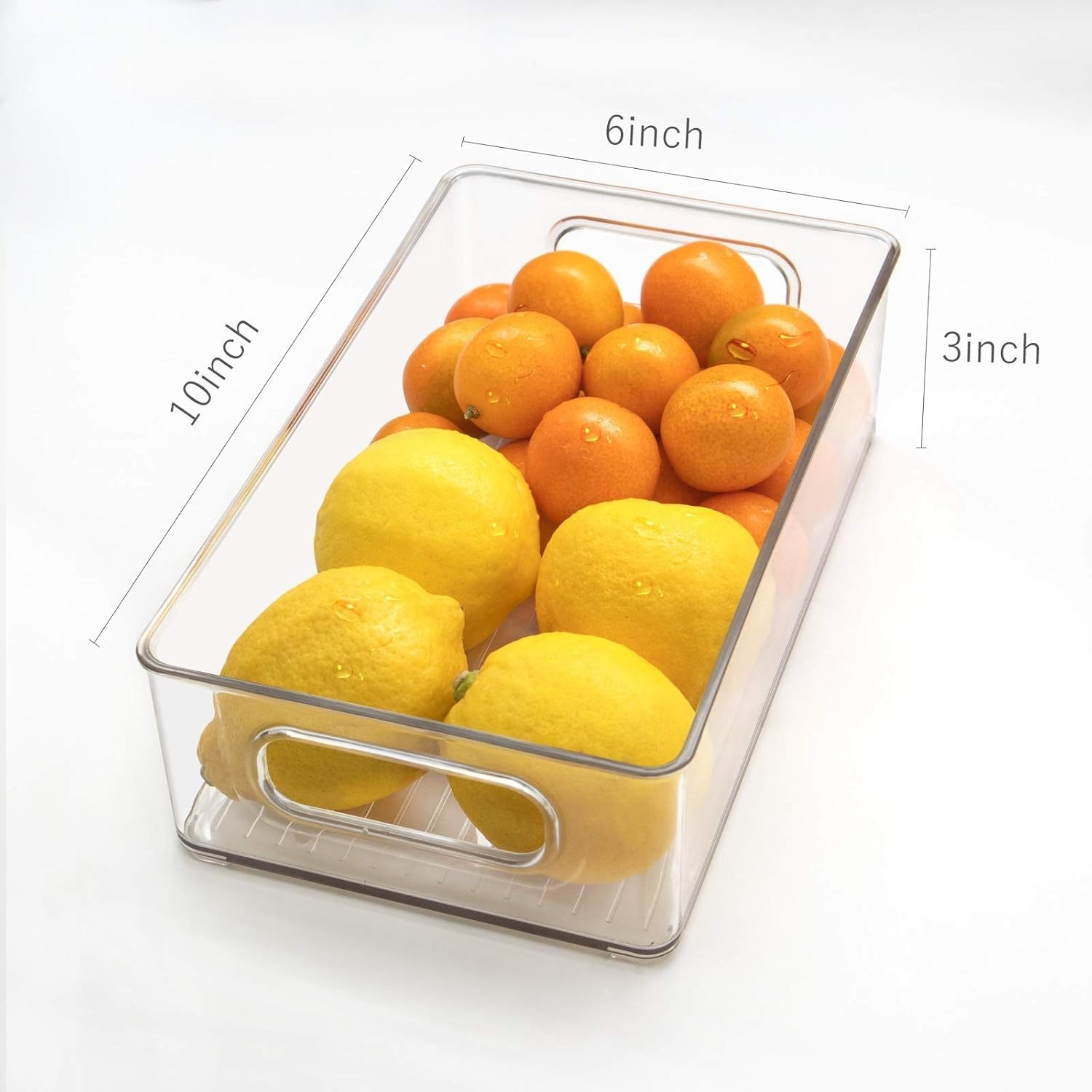 Stackable Refrigerator Organizer Bins, 6 Pack Clear Kitchen Organizer Contain…