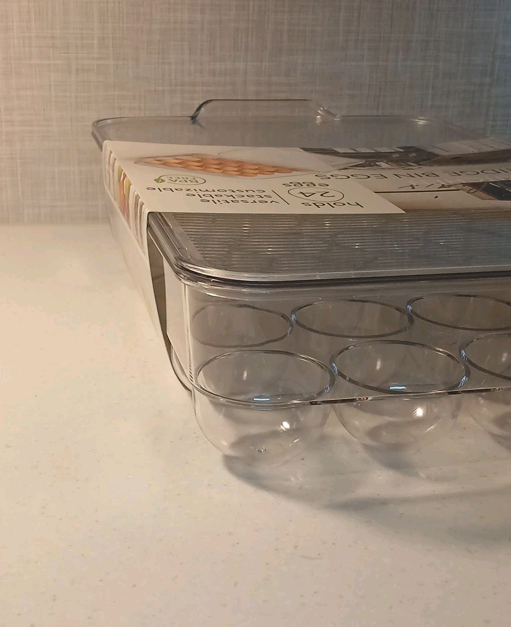 Refrigerator Egg Keeper 24 Holder compartment Clear with Lid New