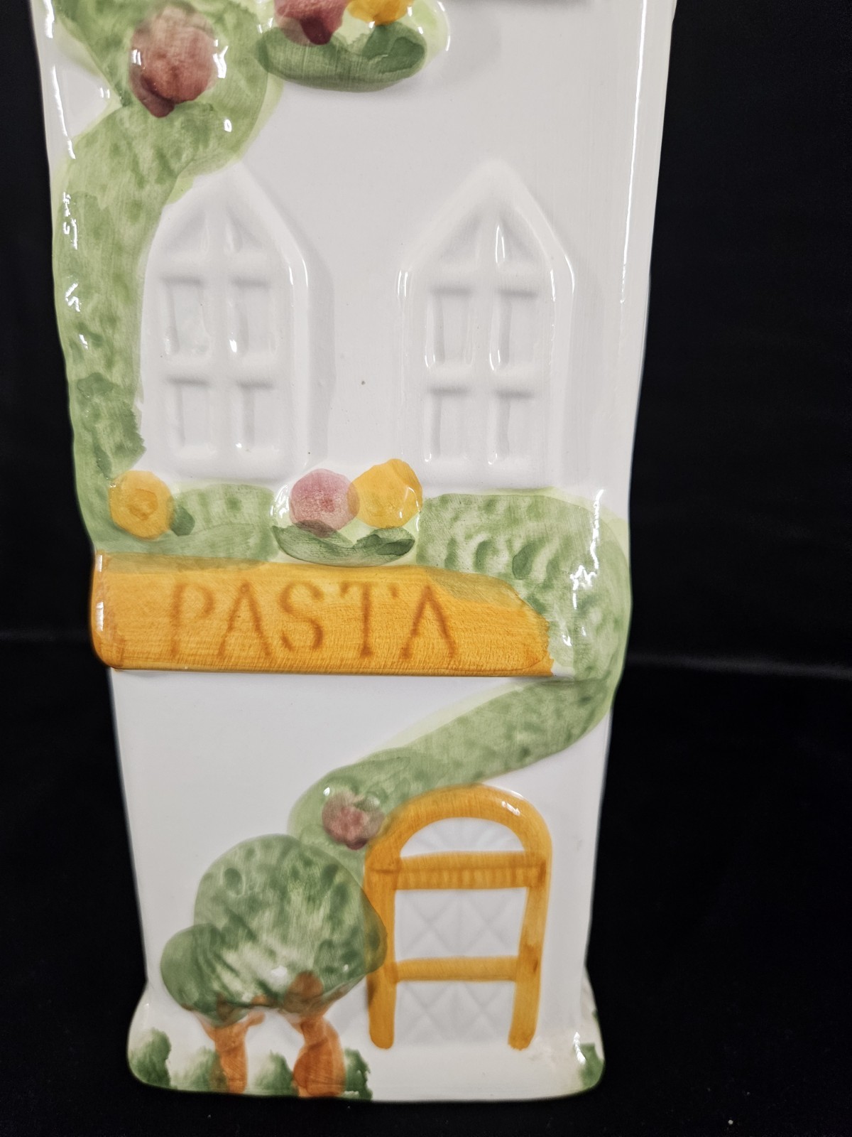 VTG Ceramic Pasta 12″ Canister House Kitchen Storage Jar Tuscan Italian Style