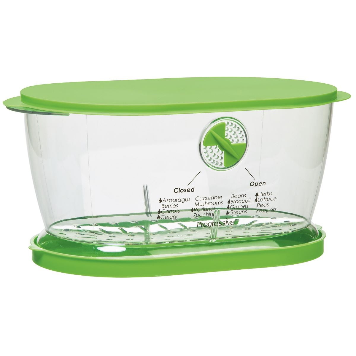 Progressive Prepworks Lettuce Keeper Food Storage , 4.7 Qt, Green Lid