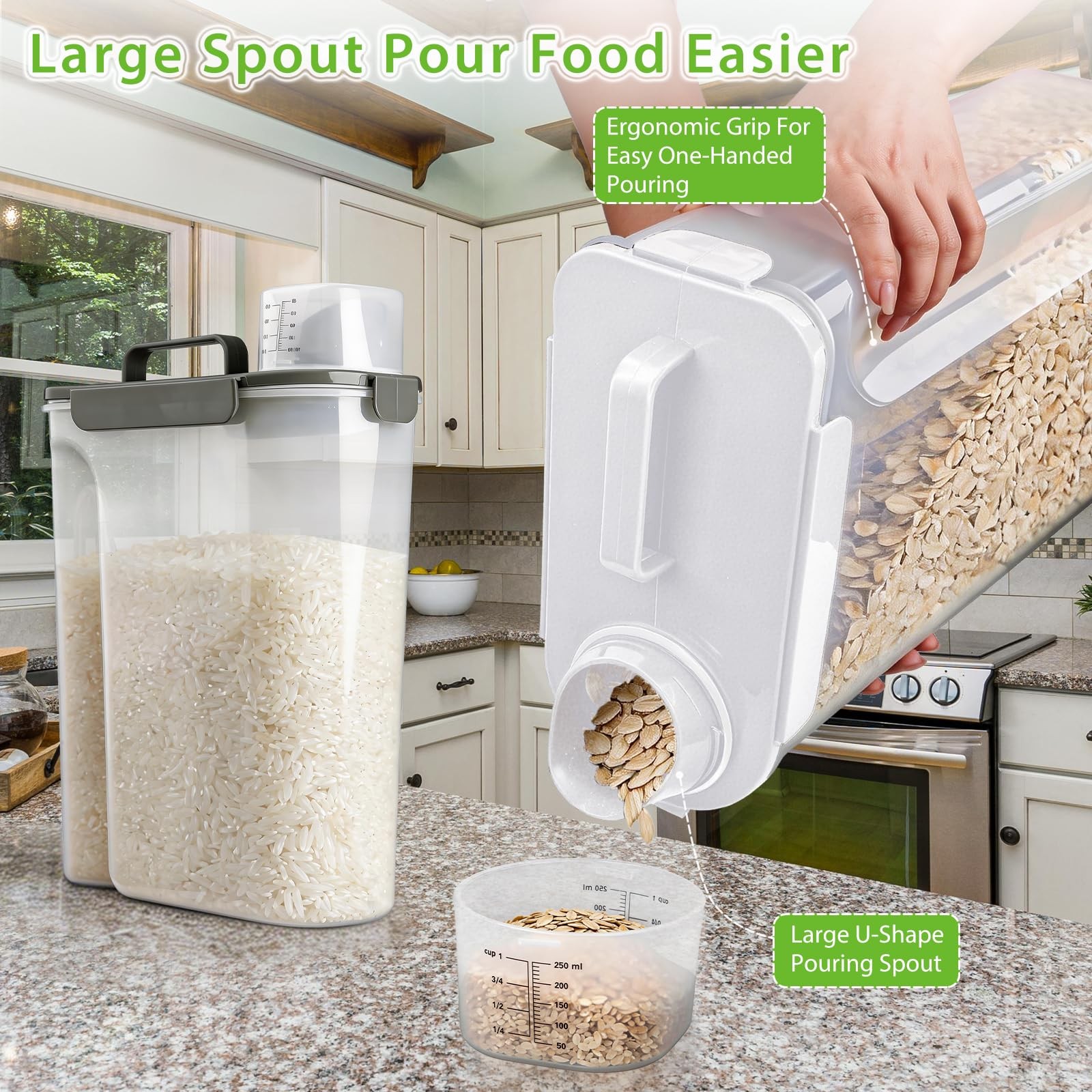 Viretec Airtight Food Storage Container Set, 2 Pack, BPA~Free, Grey