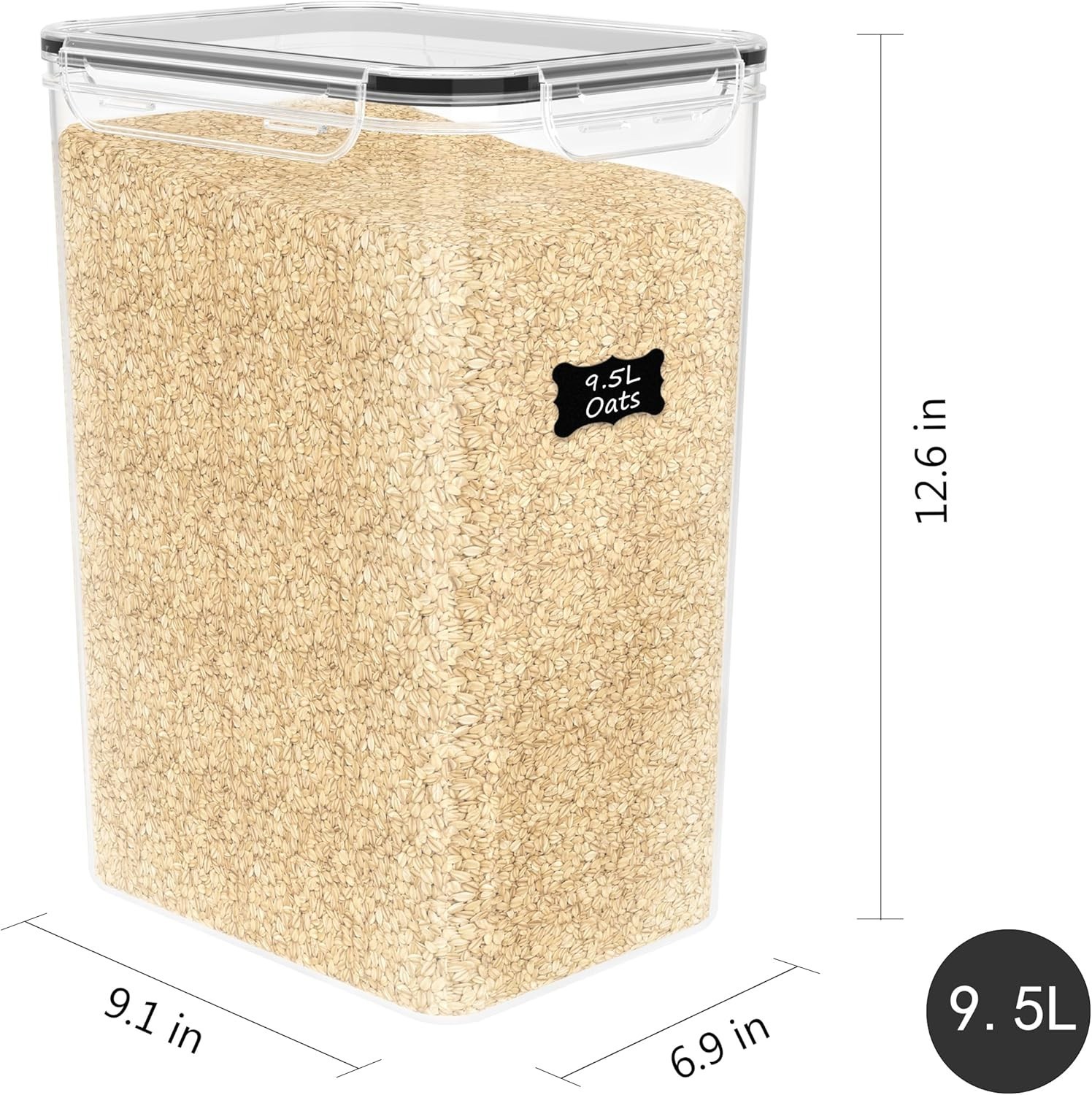 Versatile 9.5L Airtight Containers – Perfect for Flour, Sugar, Rice, Cereal!
