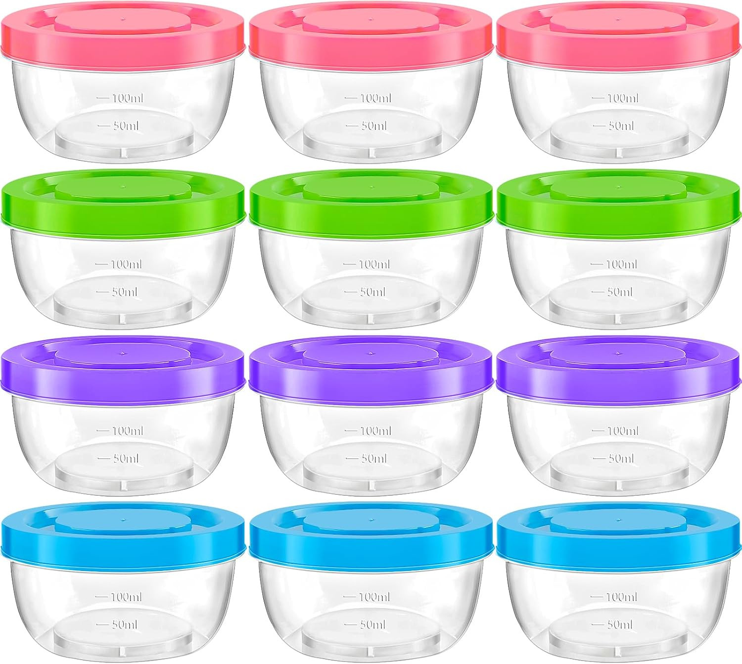 Reusable Small Freezer Containers 5 Oz Plastic Food Storage Containers with Scre