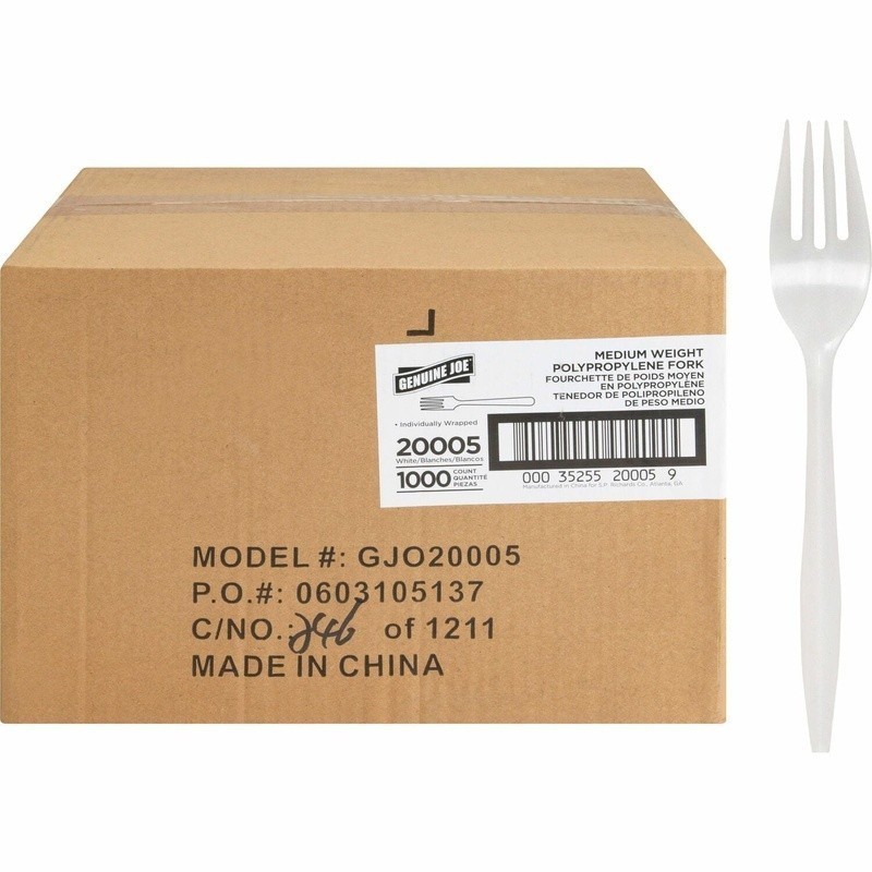Disposable Medium Weight Forks Individually Wrapped 1000 Count Catering Events