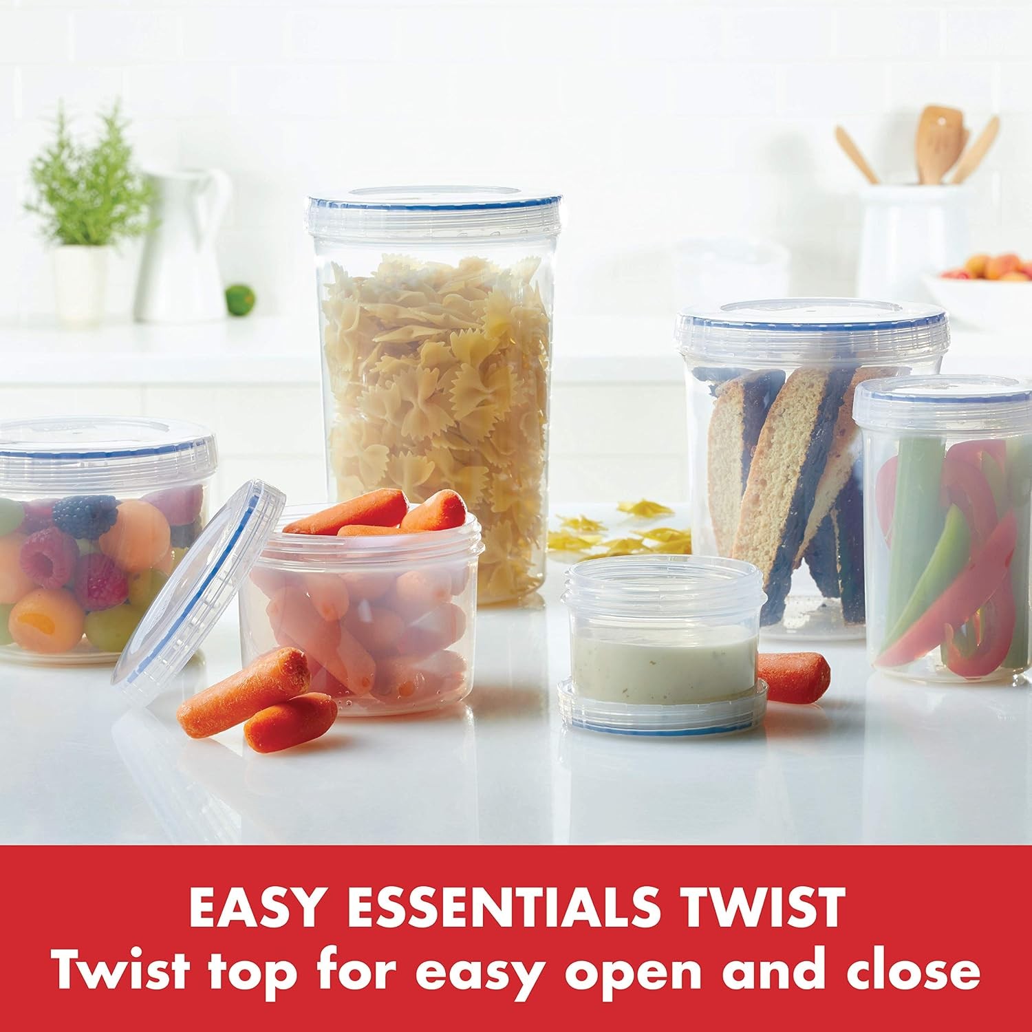 LocknLock BPA Free Airtight Twist Lock Stackable Food Storage Containers