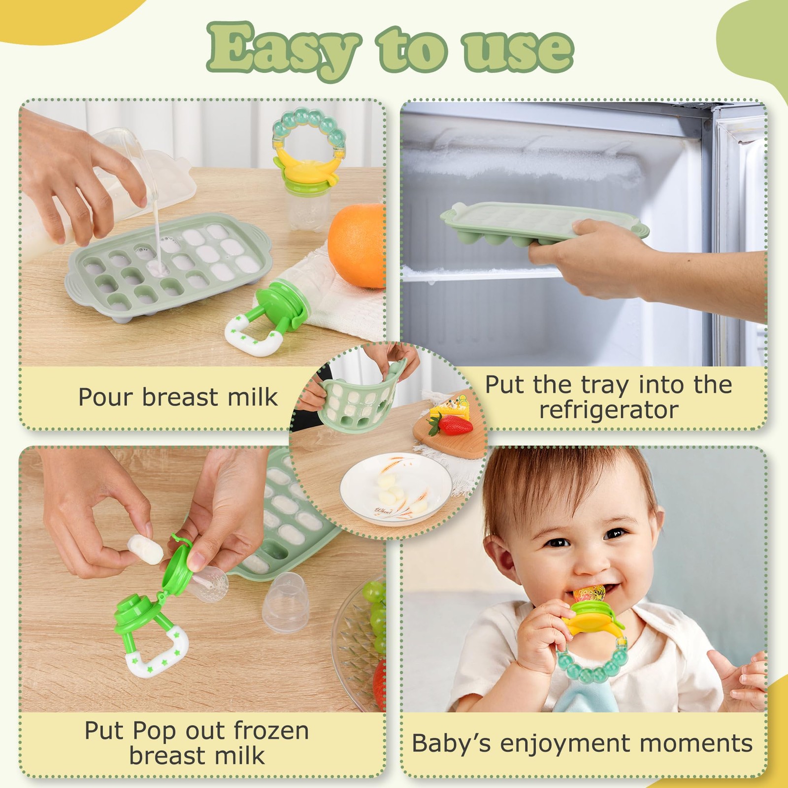 Baby Fruit Feeder Silicone Breastmilk Popsicle Freezer Teether Food Pacifier