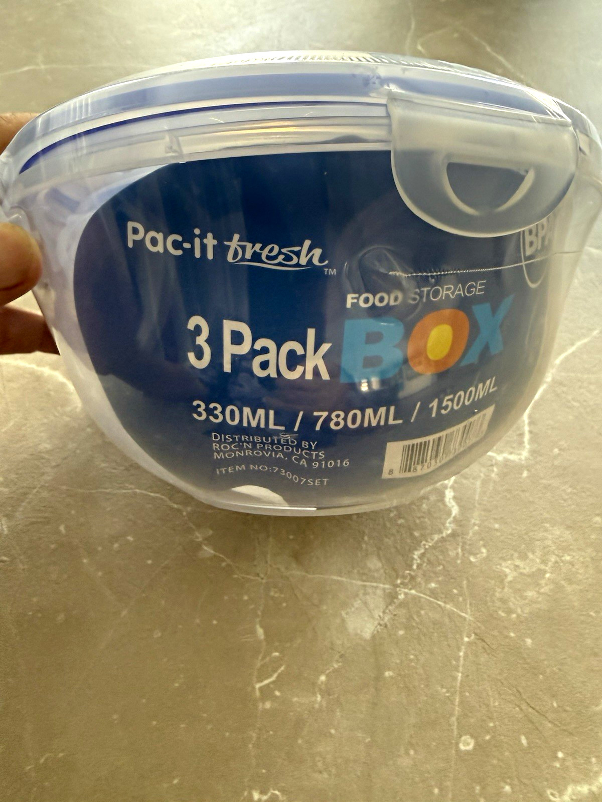 Pac-it fresh 3pc Round Clear BPA-Free Airtight Snap Lid Containers 330-1500mL