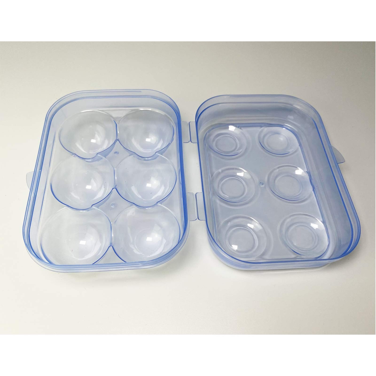 6 Grid Egg Storage Box Refrigerator Crisper Protection Portable Container Blue