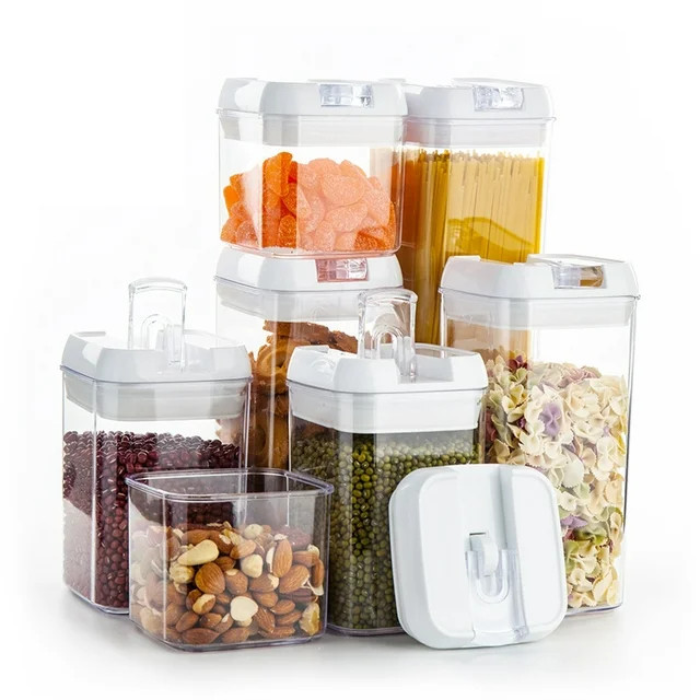 7 Pcs Airtight Food Storage Containers, BPA Free Plastic w/ 10 Labels & 1 Marker