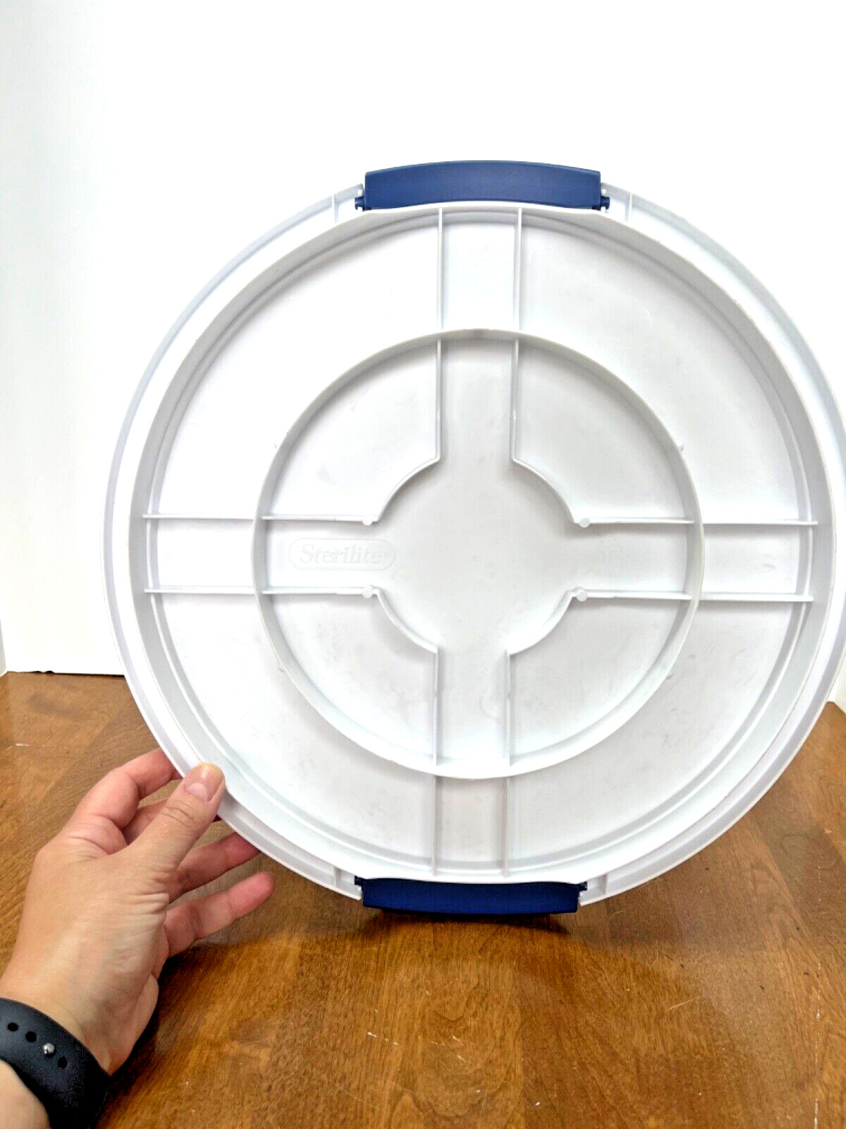 Sterilite Cake Server Holds 12” Round Cake Carrier With Lid Cover Handle Blue