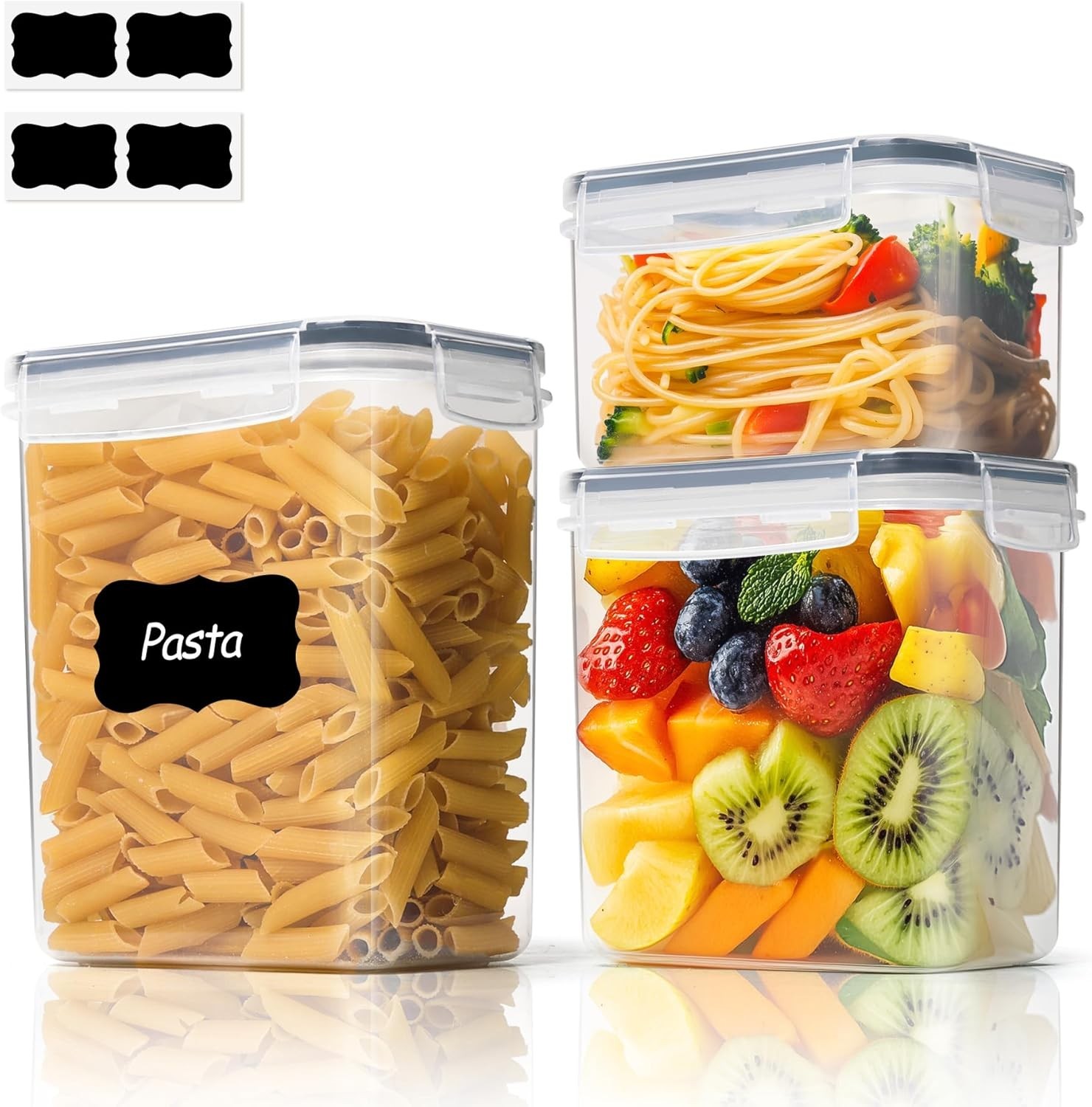 Flour Sugar Storage Containers Set of 3 5.2L/5.5Qt 2.5L/2.6Qt*2 Large Airtight
