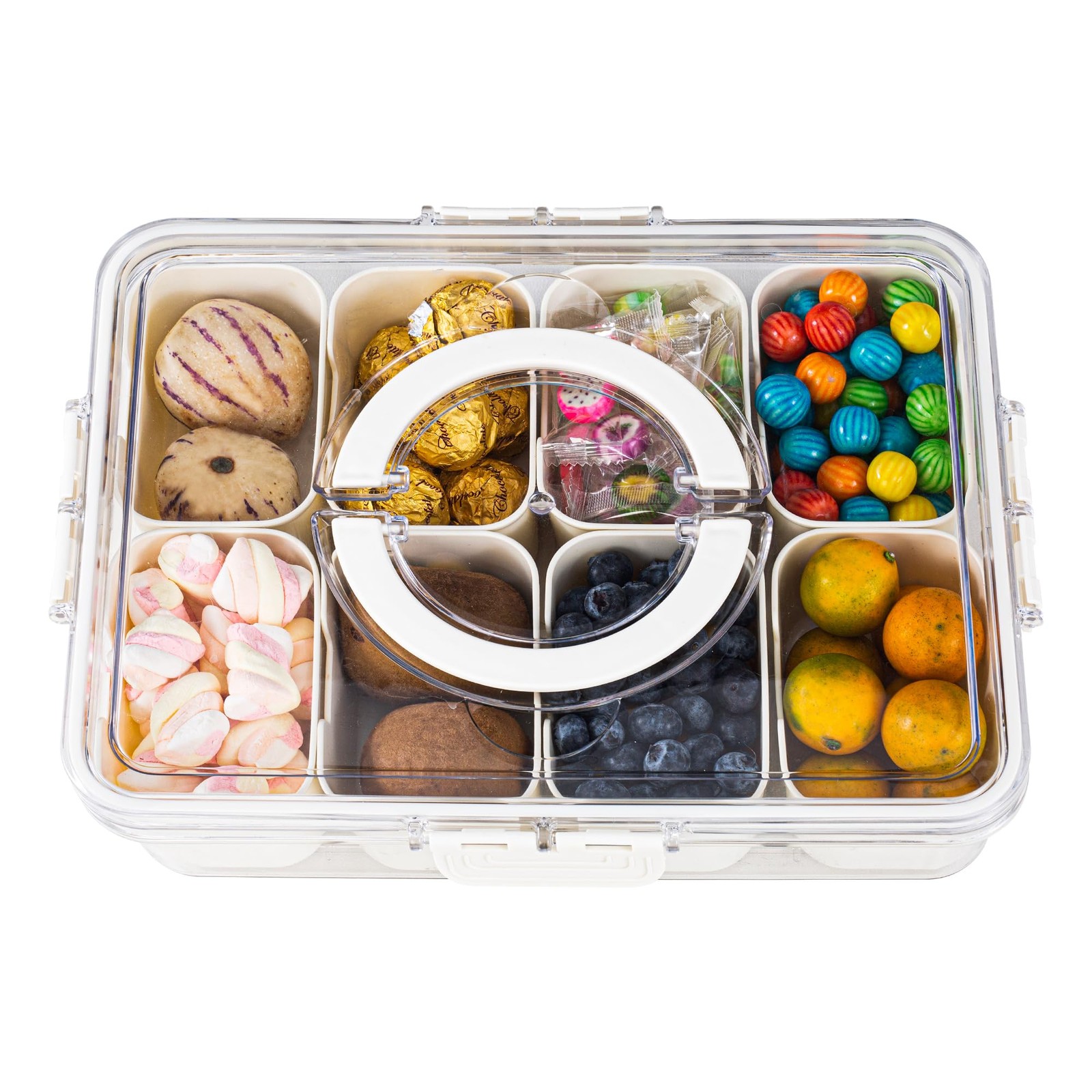 Divided Serving Tray with Lid and Handle – Snackle Charcuterie Container for …