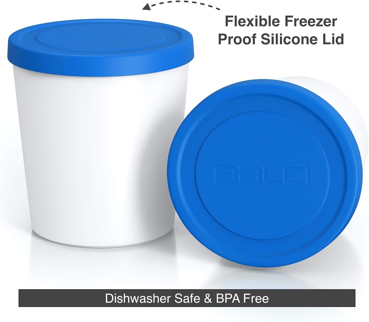 BPA-Free Ice Cream Tubs – 2 Pack 1 Quart Containers for Safe Freezer Storage