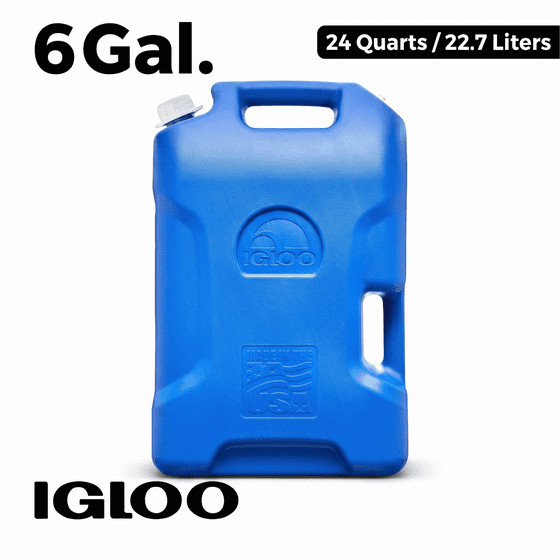 Igloo 6 Gallon Camping Water Storage Container Blue Heavy Duty Jug 2 Pack