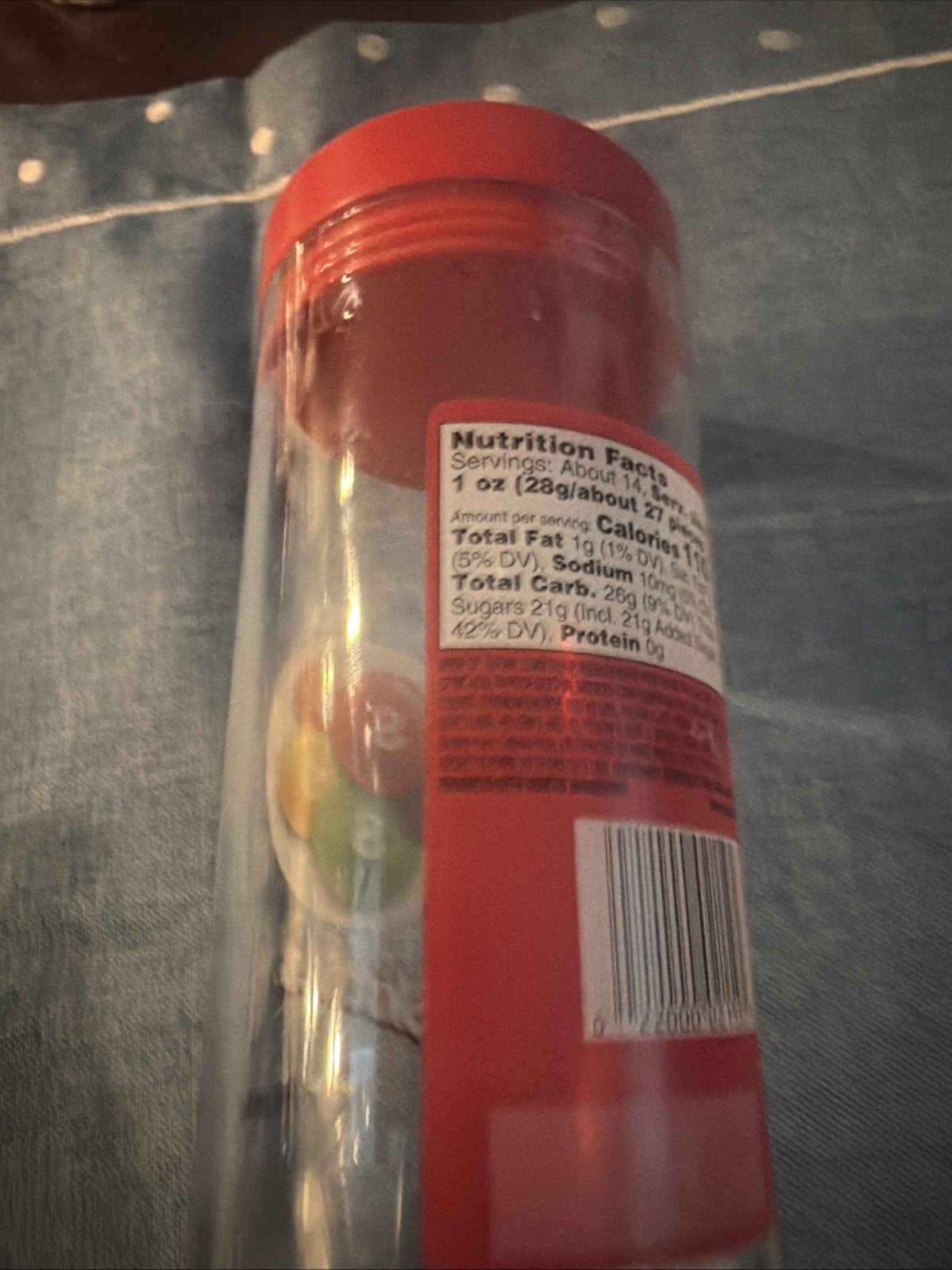 Skittles 20 Ounce Container For Candy With Removable Lid