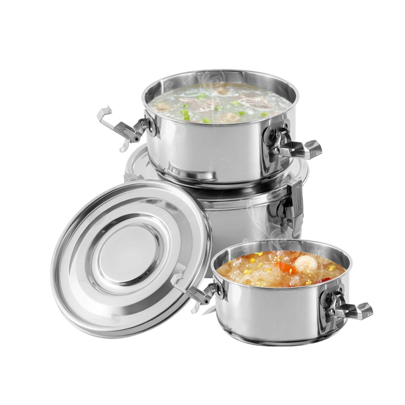 3 Sets Stainless Steel Food Storage Containers, Kitchen Food Containers Airtight