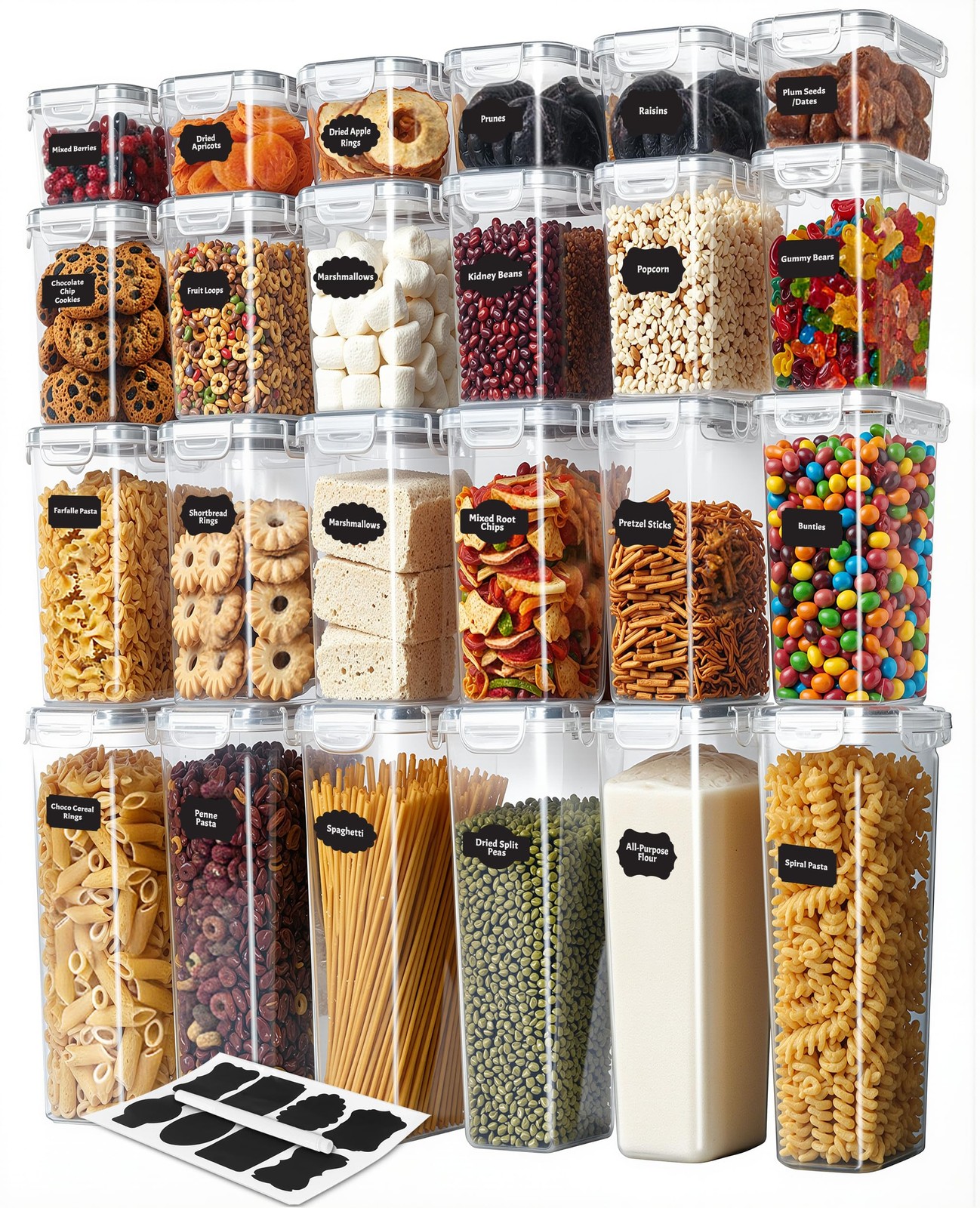 Airtight Food Storage Containers Set with Lids – 24 Pack BPA-Plastic Pantry O…