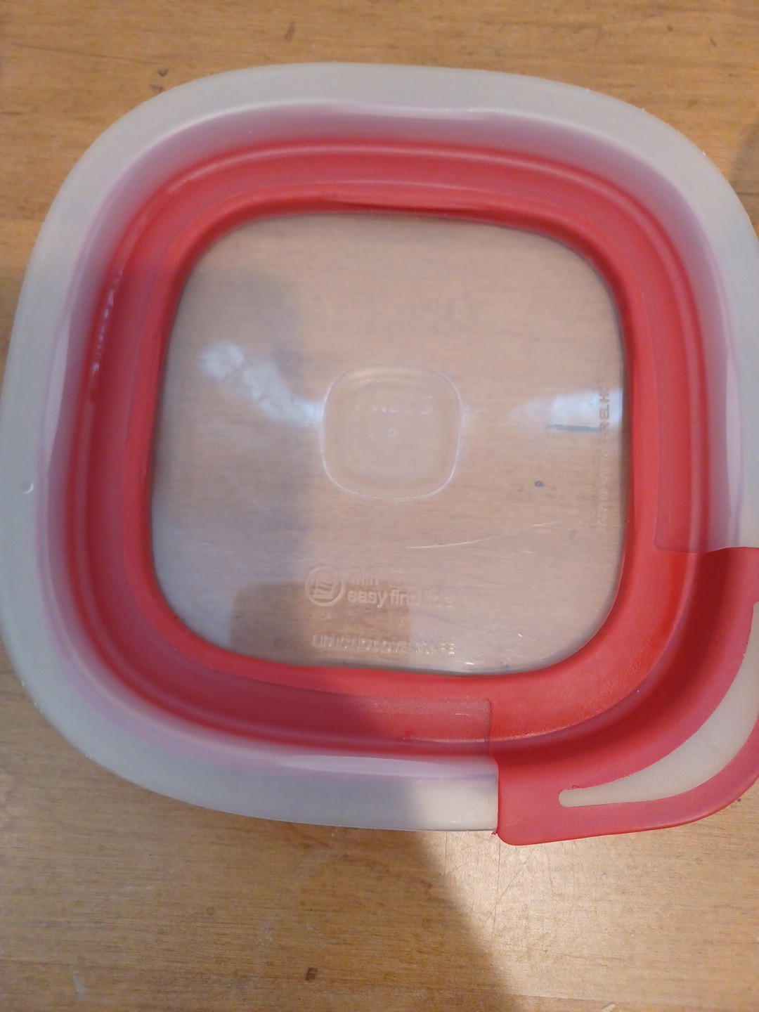 Rubbermaid Glass Storage Container Square 2.5 cup 7N62 With Lid Red Discontinued