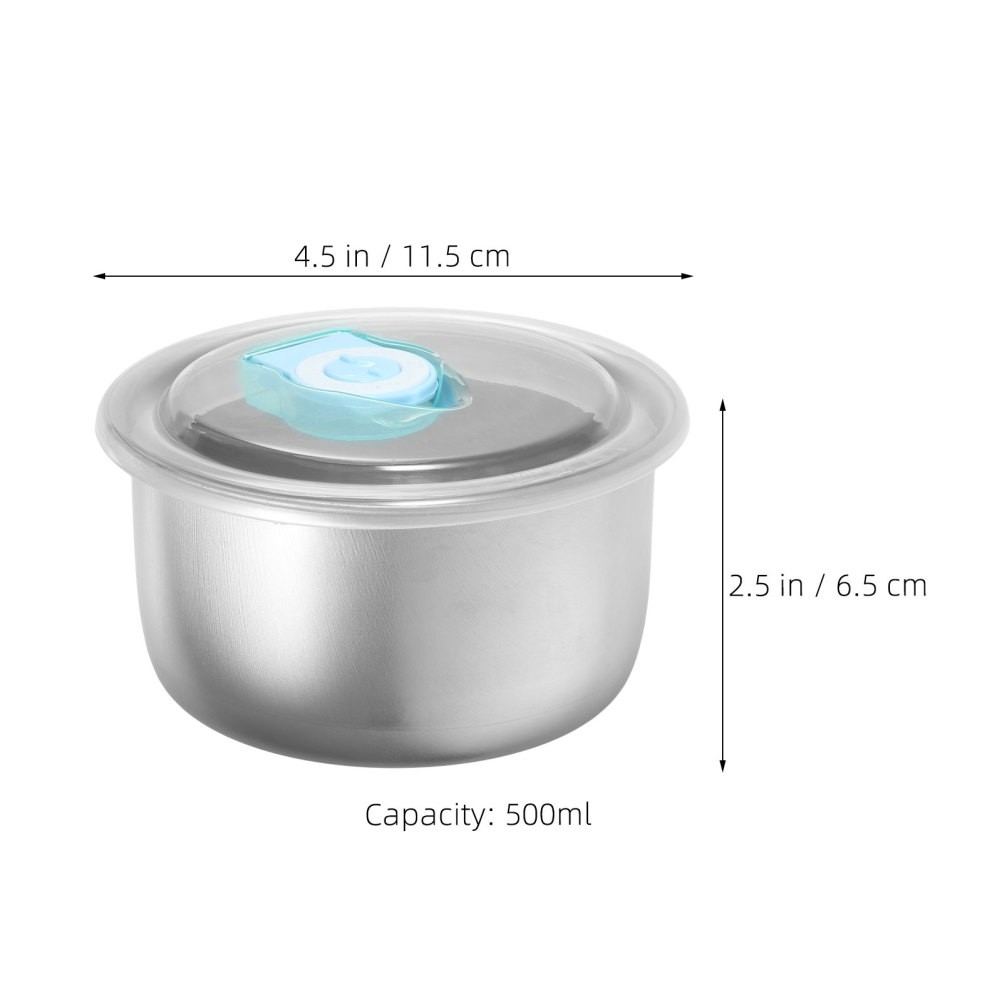 Stainless Steel Food Storage Containers 6 Pack, 500ML Rectangle Boxes for Ice