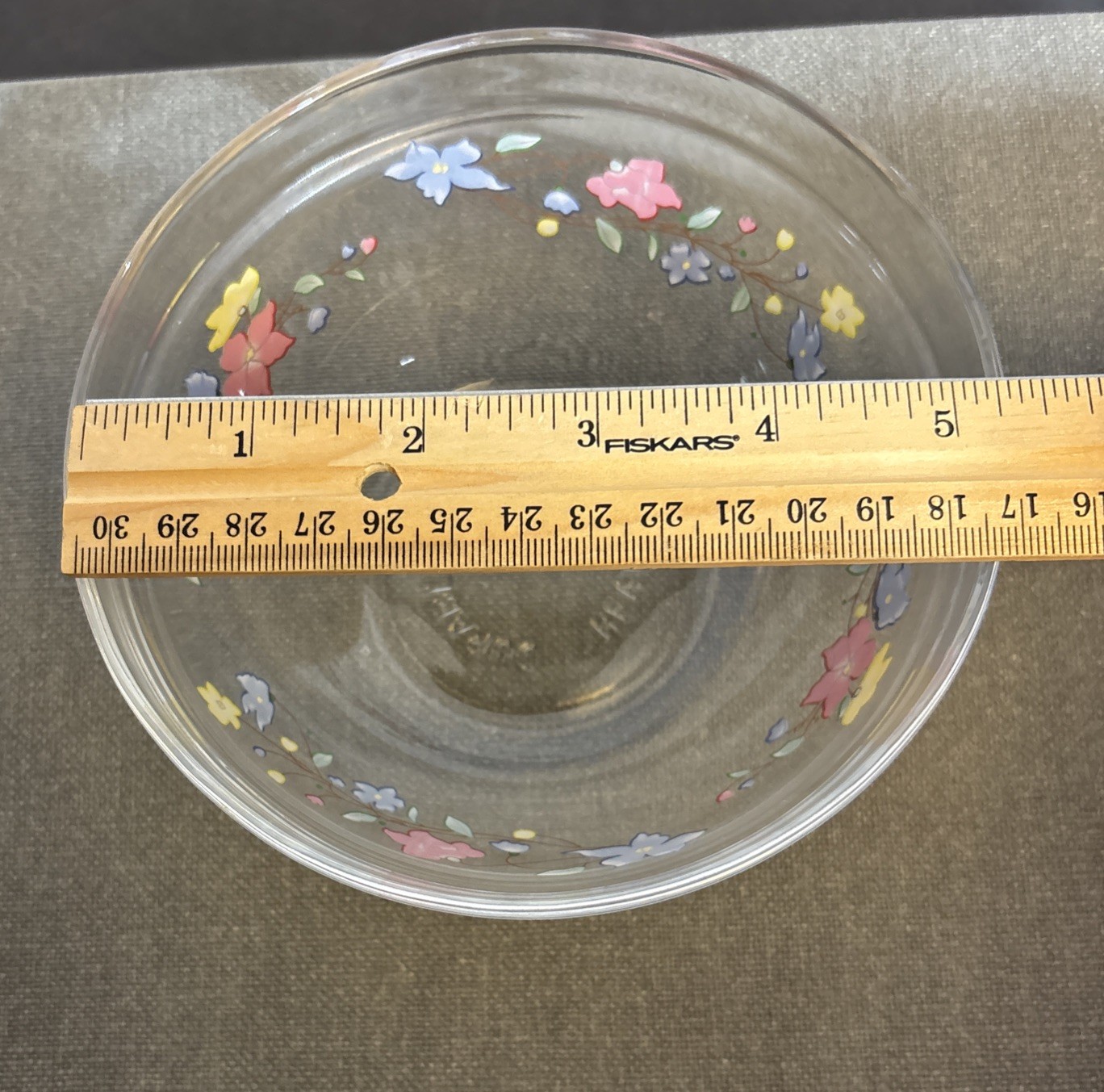 Vintage 5 Stackable/Nesting Food Storage Floral Glass With Lids