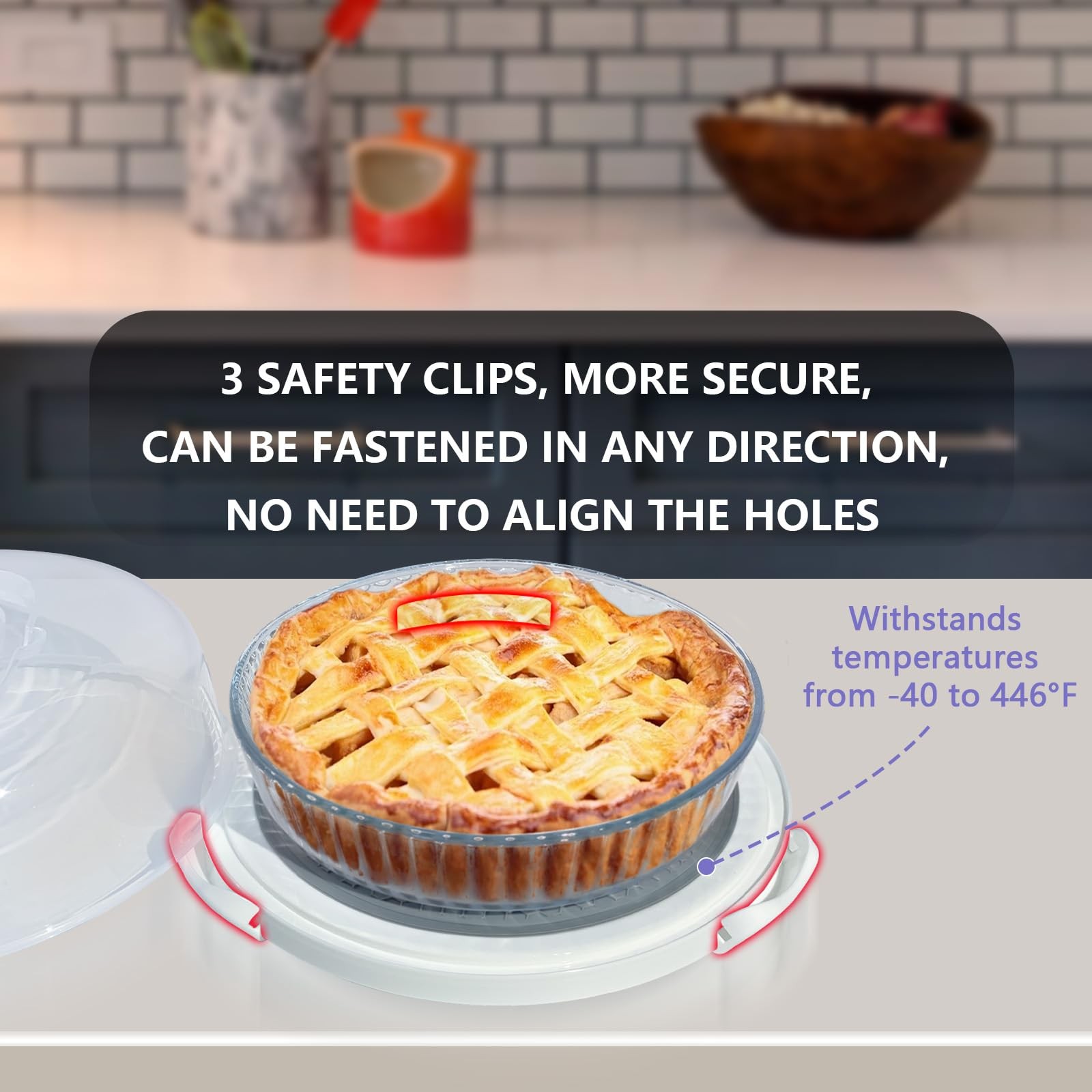 2 Pack Pie Containers with Lids and Handles, Includes Insulated Bags and Non-…