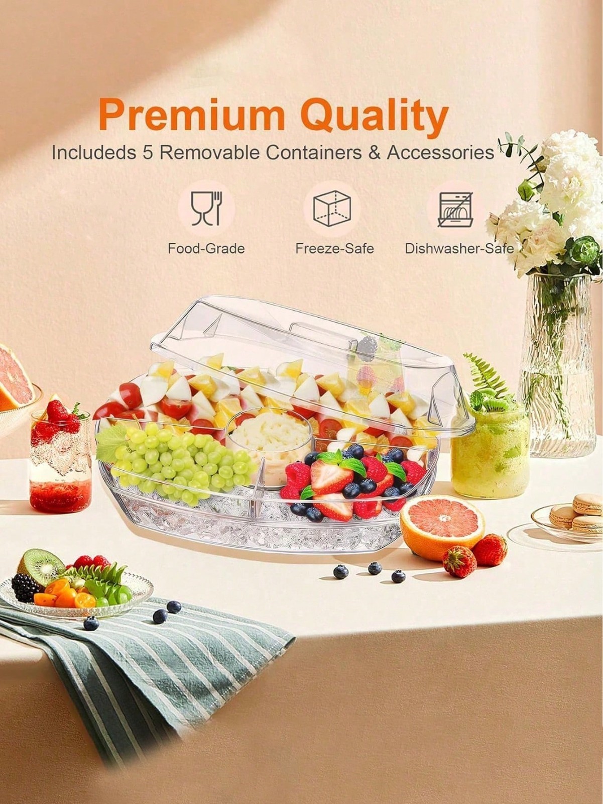 New Transparent Covered Bowl Stackable Refrigerator Storage