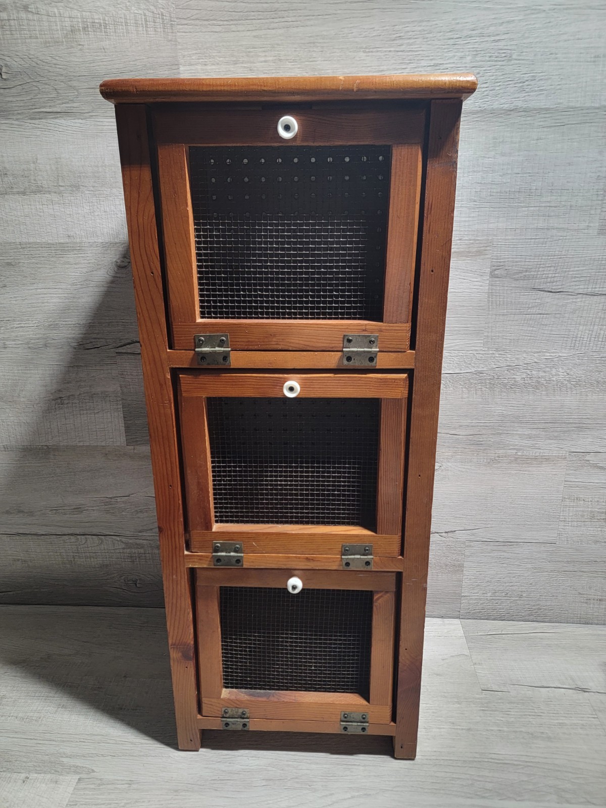 Vintage Rustic Farmhouse Wooden Potato Vegetable Storage Bin Jelly Cabinet