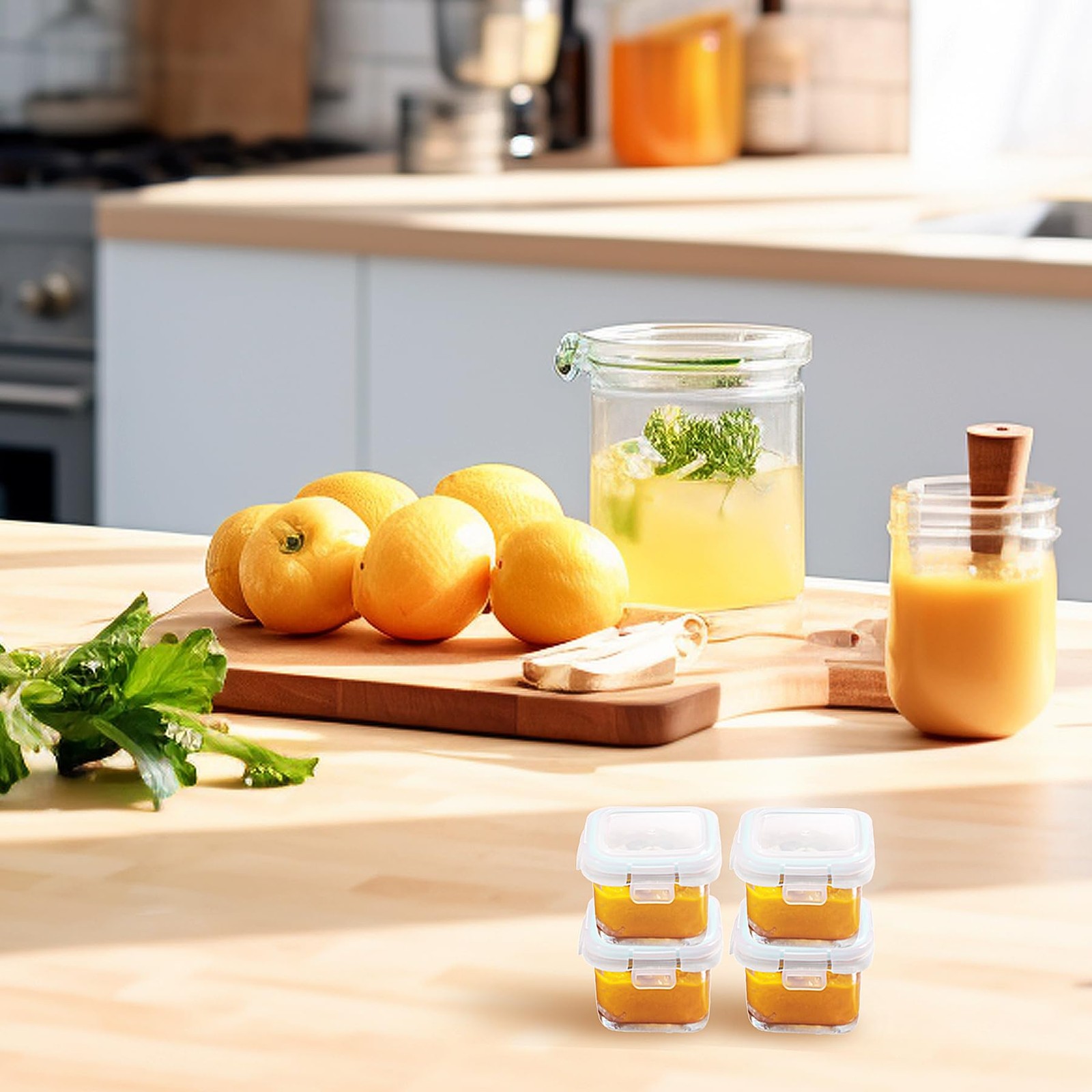 Binsakao Mini Glass Food – 12 Pack 5.4 Oz Small Glass Jars –