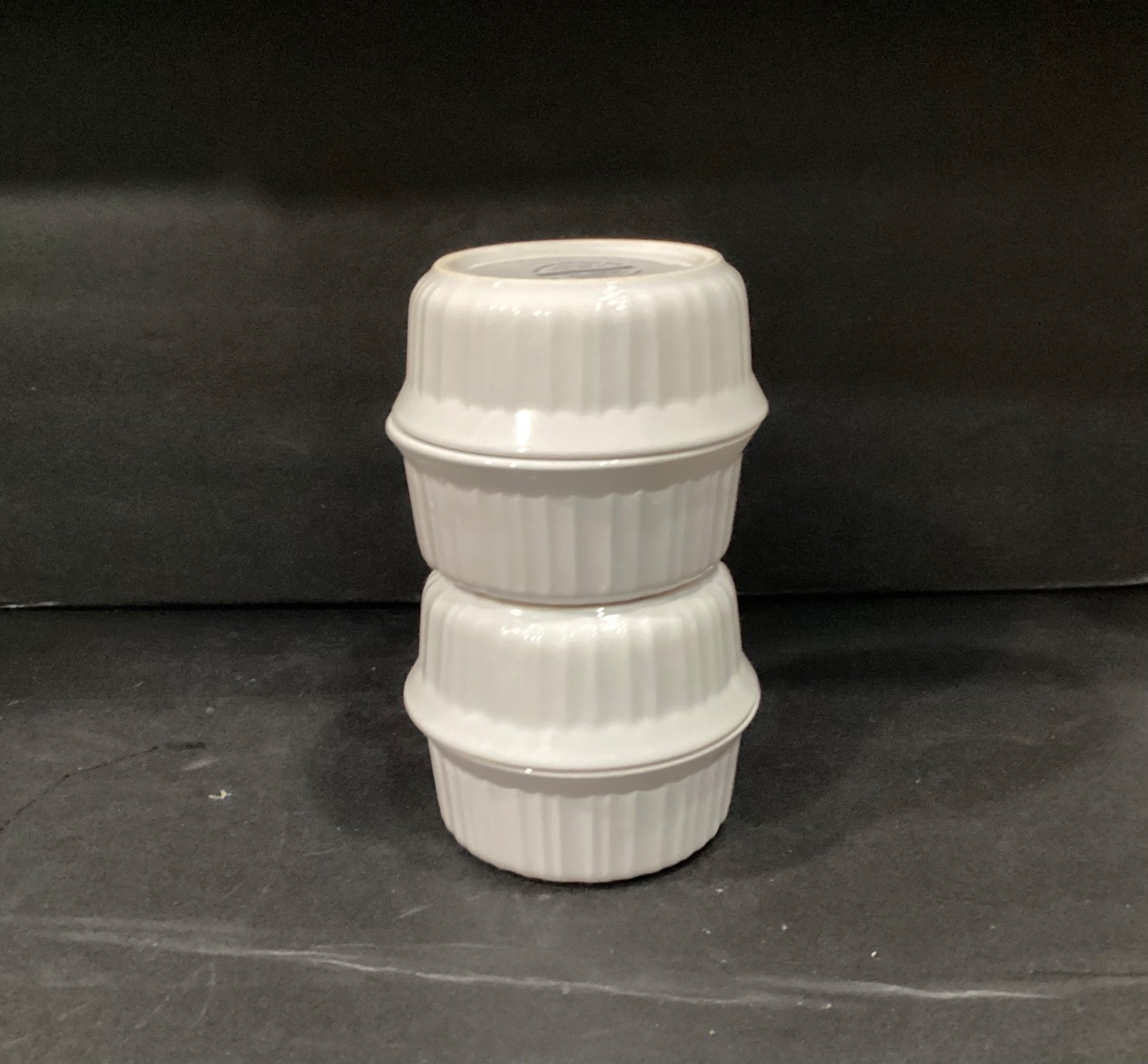 Corning Ware French White Ramekins F-16-B Stoneware 16 Oz. Set of 4 with Lids