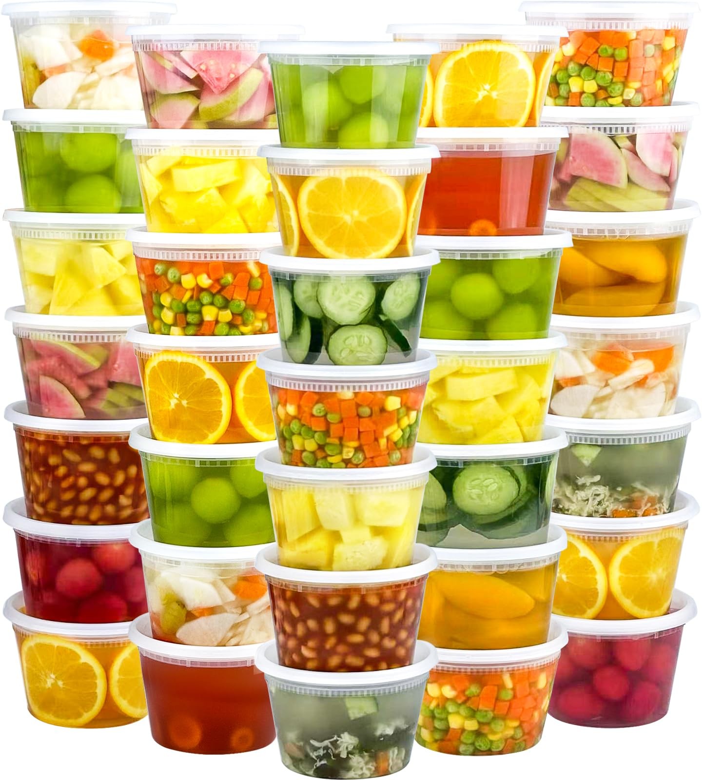60 Sets (120-Piece) Deli Containers with Lids 16 oz, Leak-Proof & BPA Free Ai…