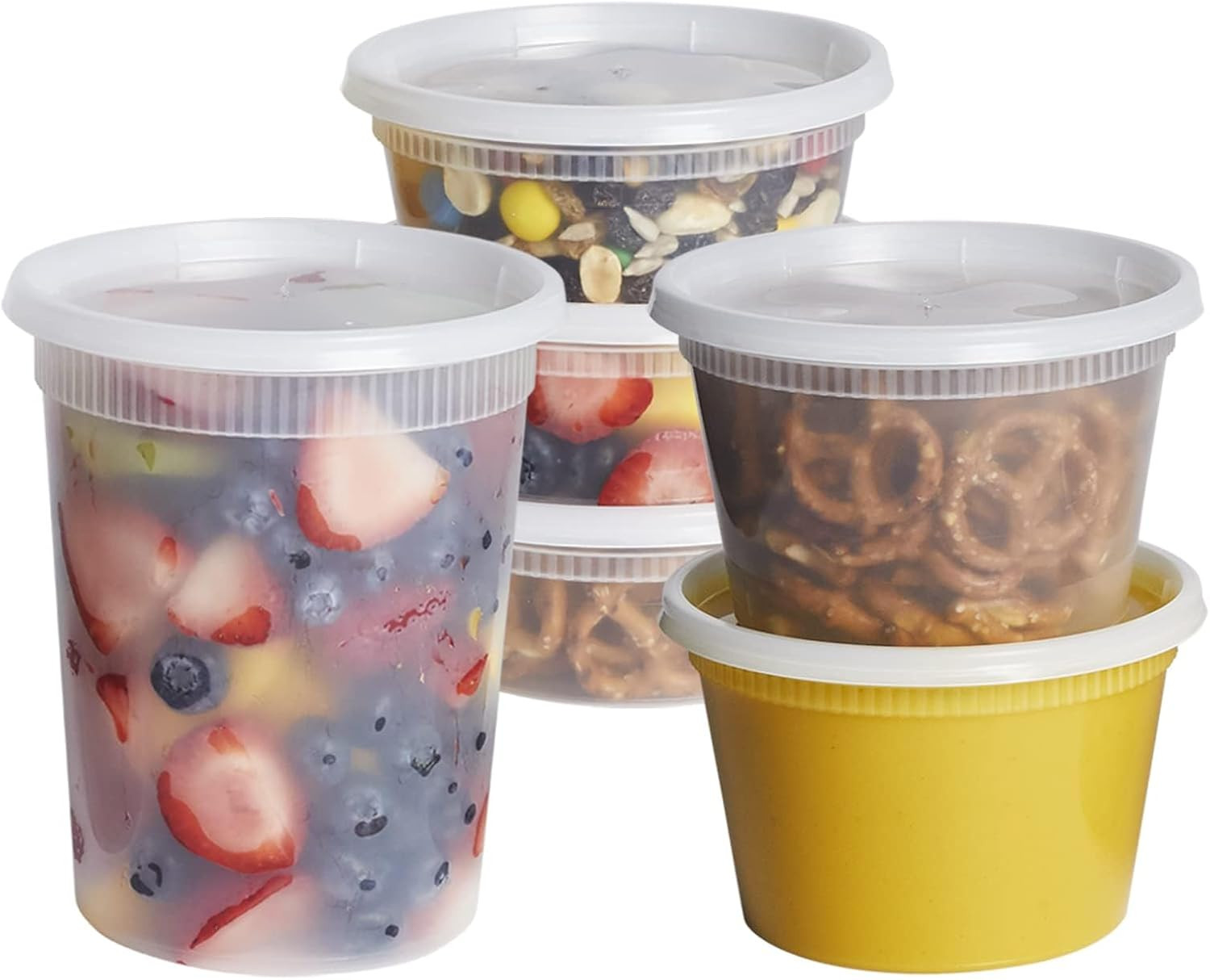 To Go Food Containers with Lids [8 oz, 16 oz, 32 oz – 48 Count] – Deli Plastic F
