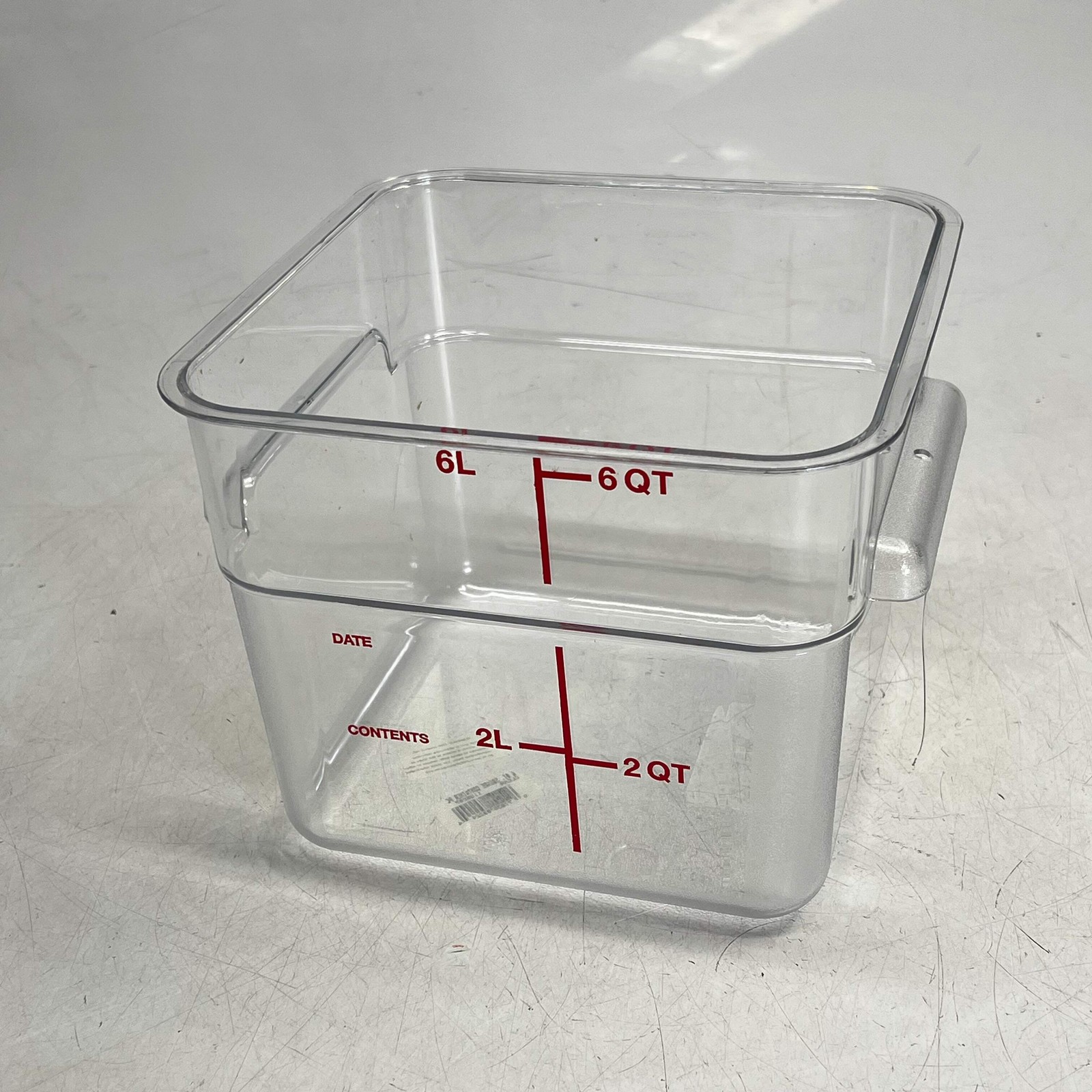 CARLISLE (SET OF 6) Squares Polycarbonate Food Storage Container 6 qt 1195207