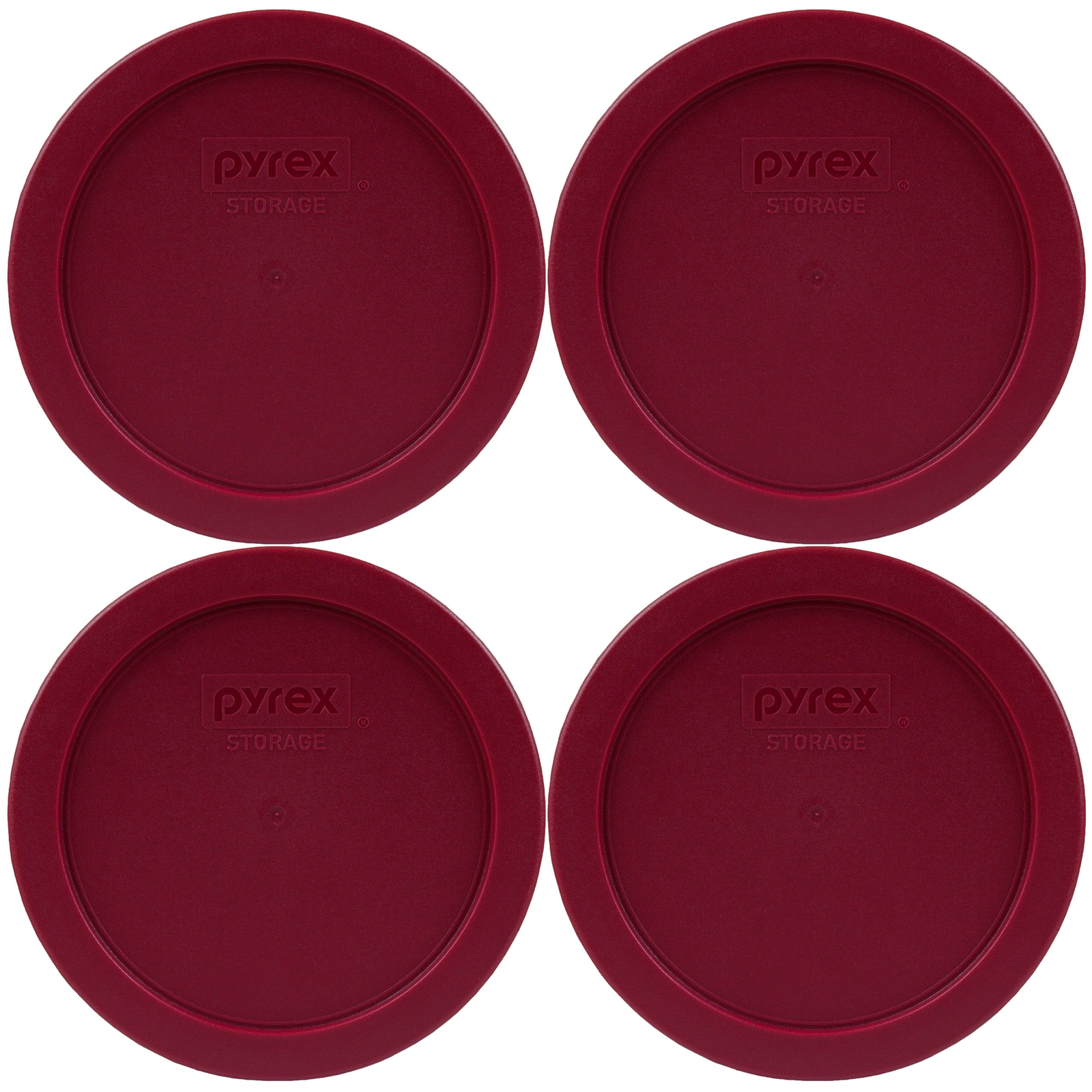 Pyrex 7201-PC Sangria Red Plastic Food Storage Replacement Lid Cover (4-Pack)