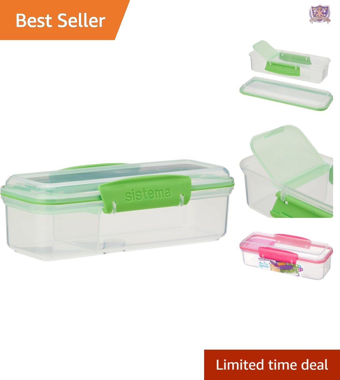 Snack and Dip Container Plastic 13.6 oz Travel Food Storage Fresher