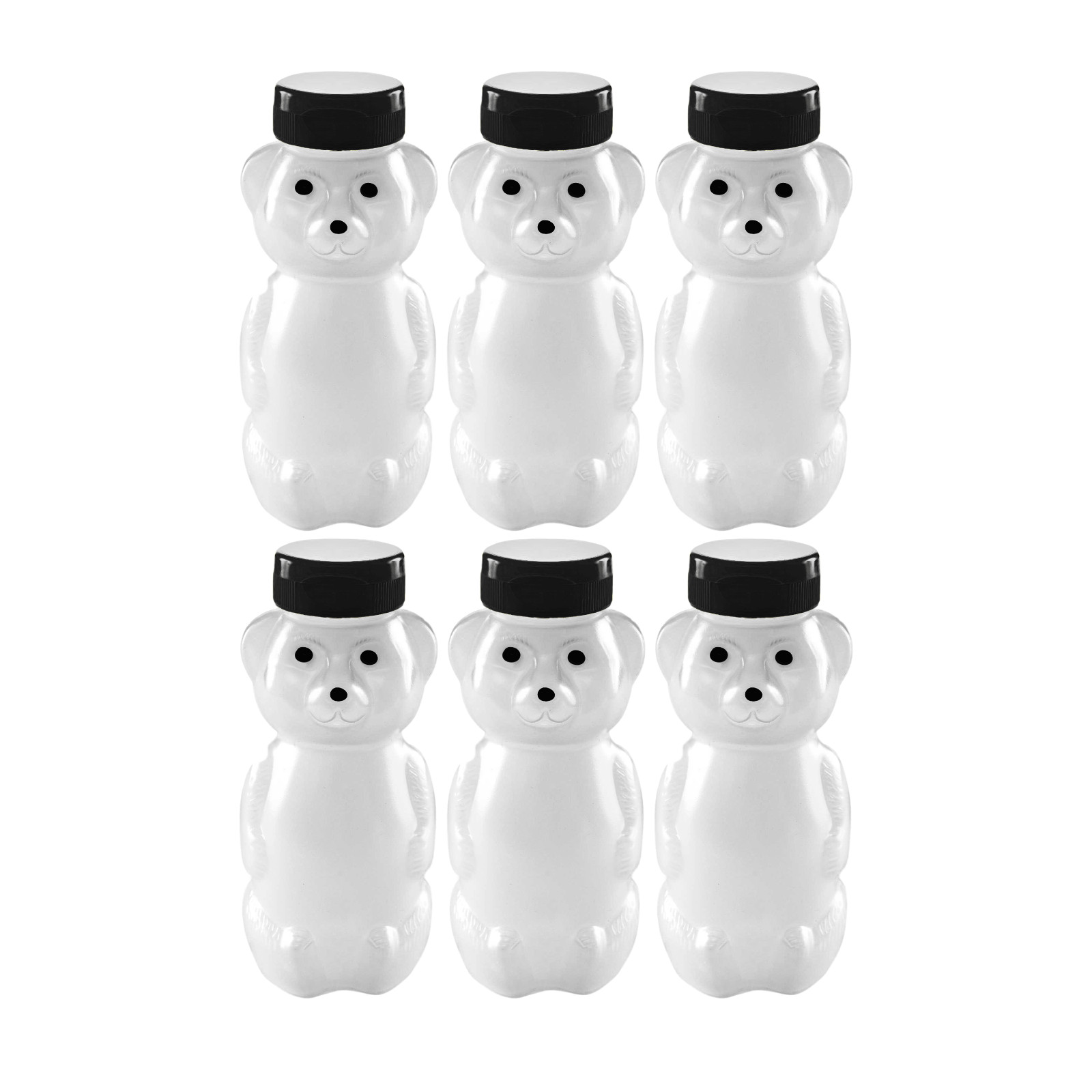 CV: 12 Ounce Cloudy Bear w/ Black Flip Top Lids – BPA Free, Hand Wash Only – 6pk