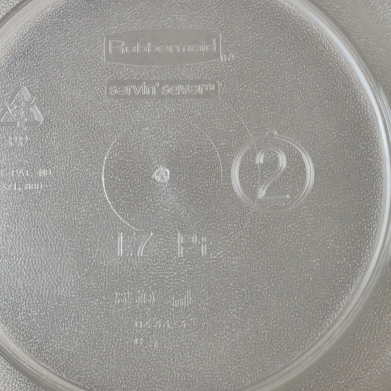 Vtg RARE Rubbermaid Light Pink Servin Saver #2 Round Storage Container 1.7 Pt