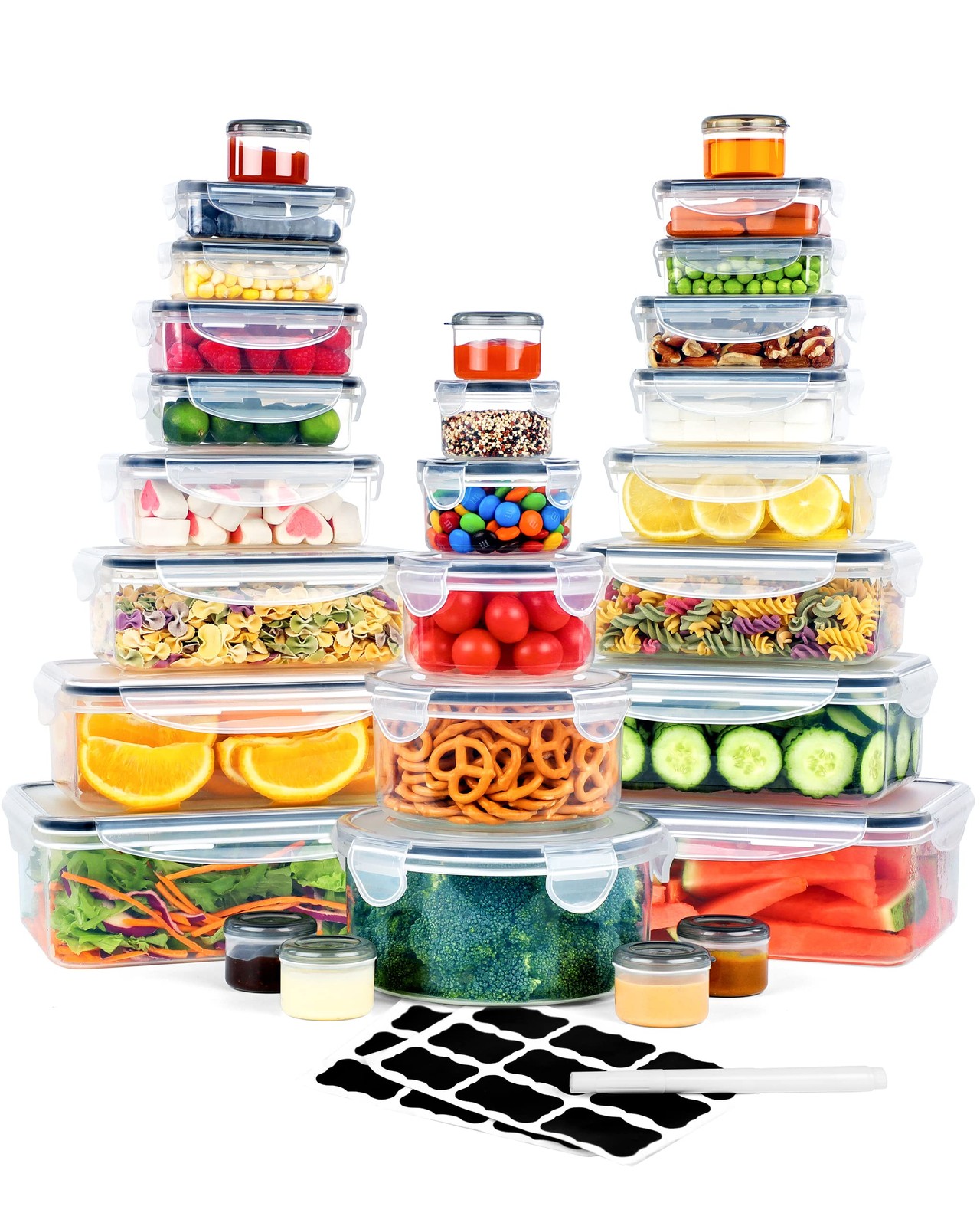 56 Pcs Large Food Storage Containers Set with Lids (28 Containers + 28 Lids),…