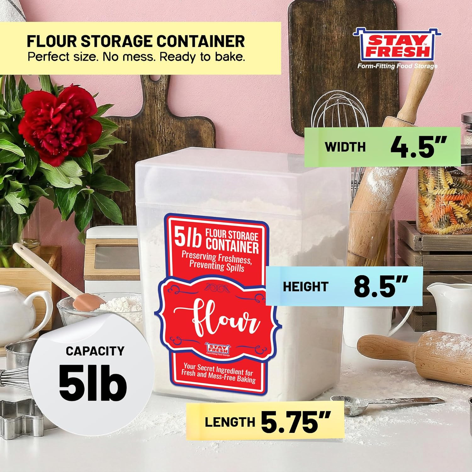 Stay Fresh Clear Storage Container – BPA Free Plastic Canister for Kitchen Pantr